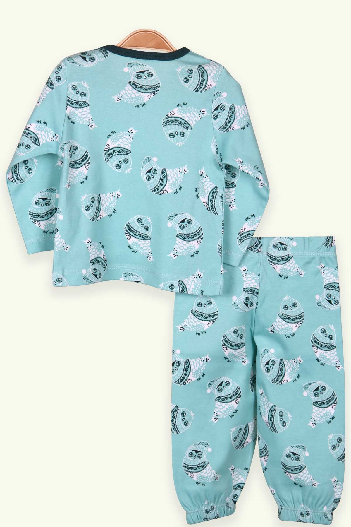 Breeze Kız Bebek Pijama Takımı Baykuşlu Mint Yeşili (9 Ay-3 Yaş)