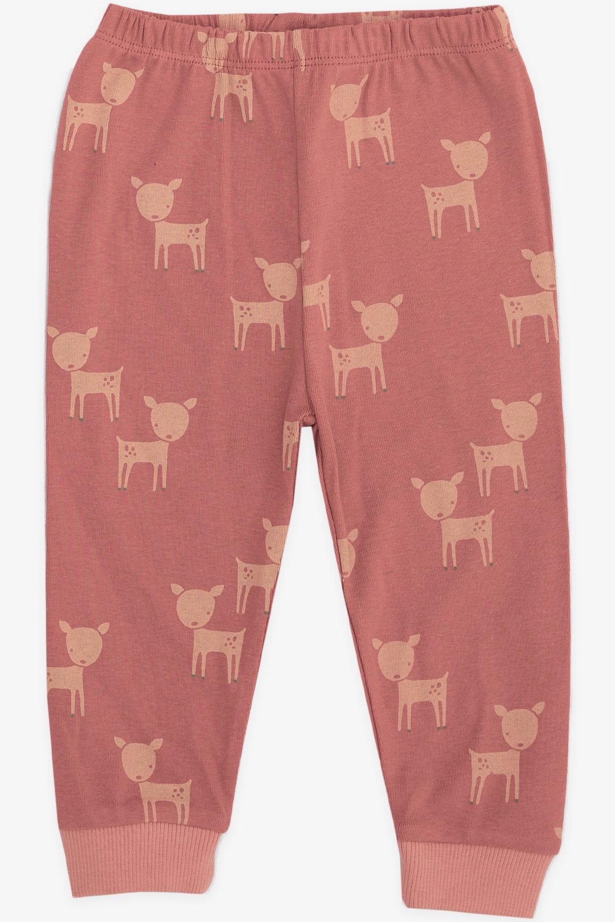 Breeze Kız Bebek Pijama Takımı Ceylan Desenli Gülkurusu (4 Ay-1 Yaş)