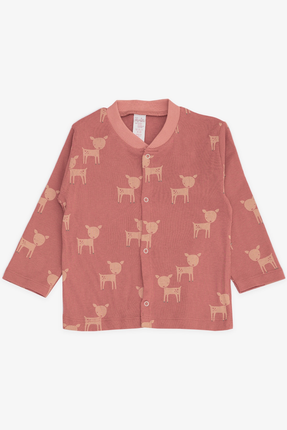 Breeze Kız Bebek Pijama Takımı Ceylan Desenli Gülkurusu (4 Ay-1 Yaş)