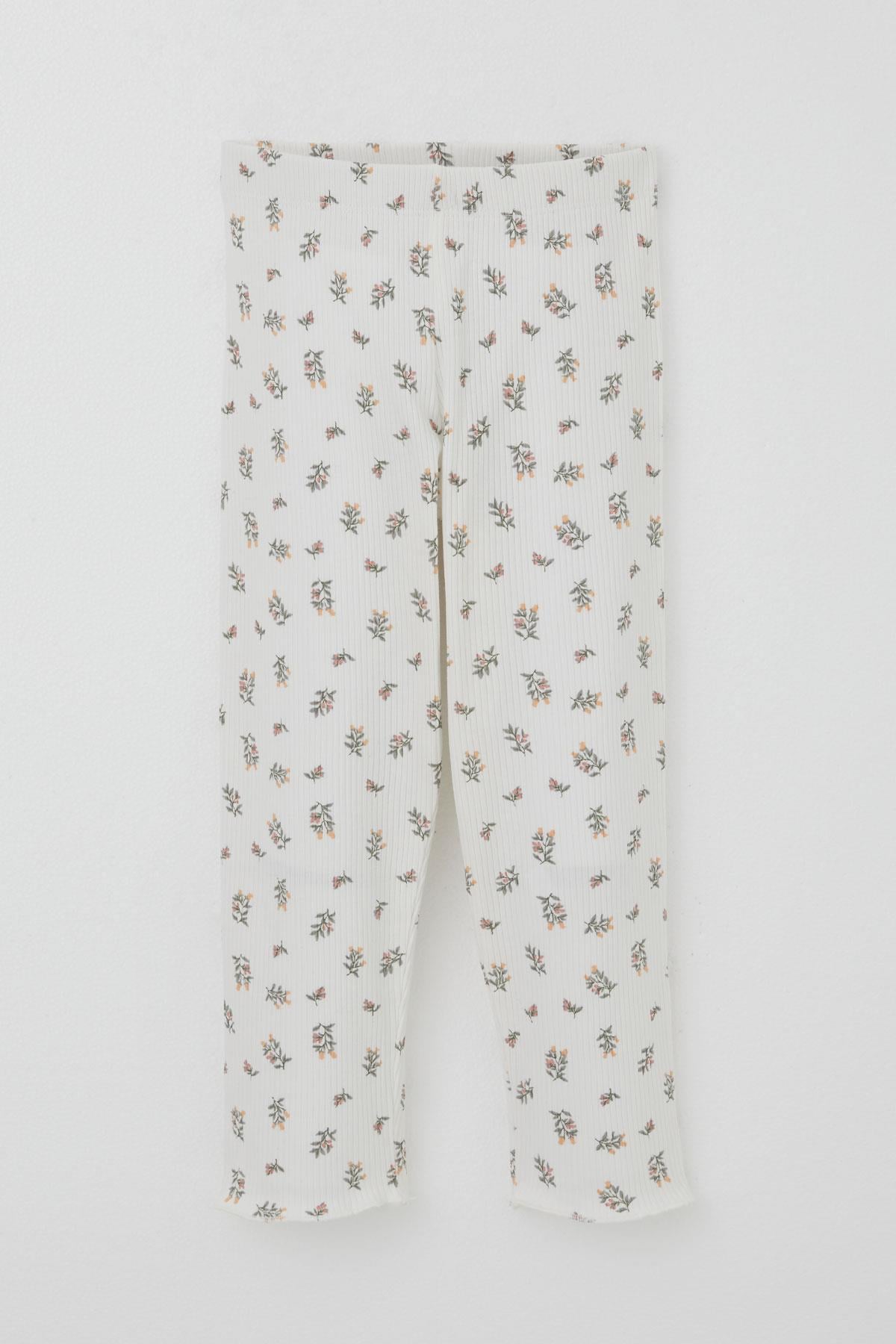 Breeze Kız Bebek Pijama Takımı Çiçek Desenli Omuzu Düğmeli Ekru (9 Ay-3 Yaş)
