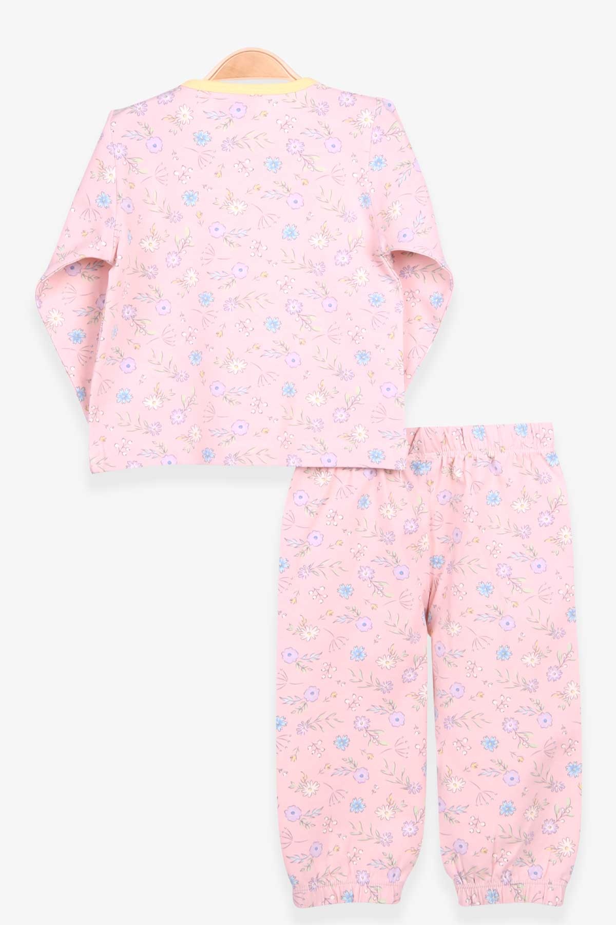 Breeze Kız Bebek Pijama Takımı Çiçek Desenli Pudra (9 Ay-3 Yaş)