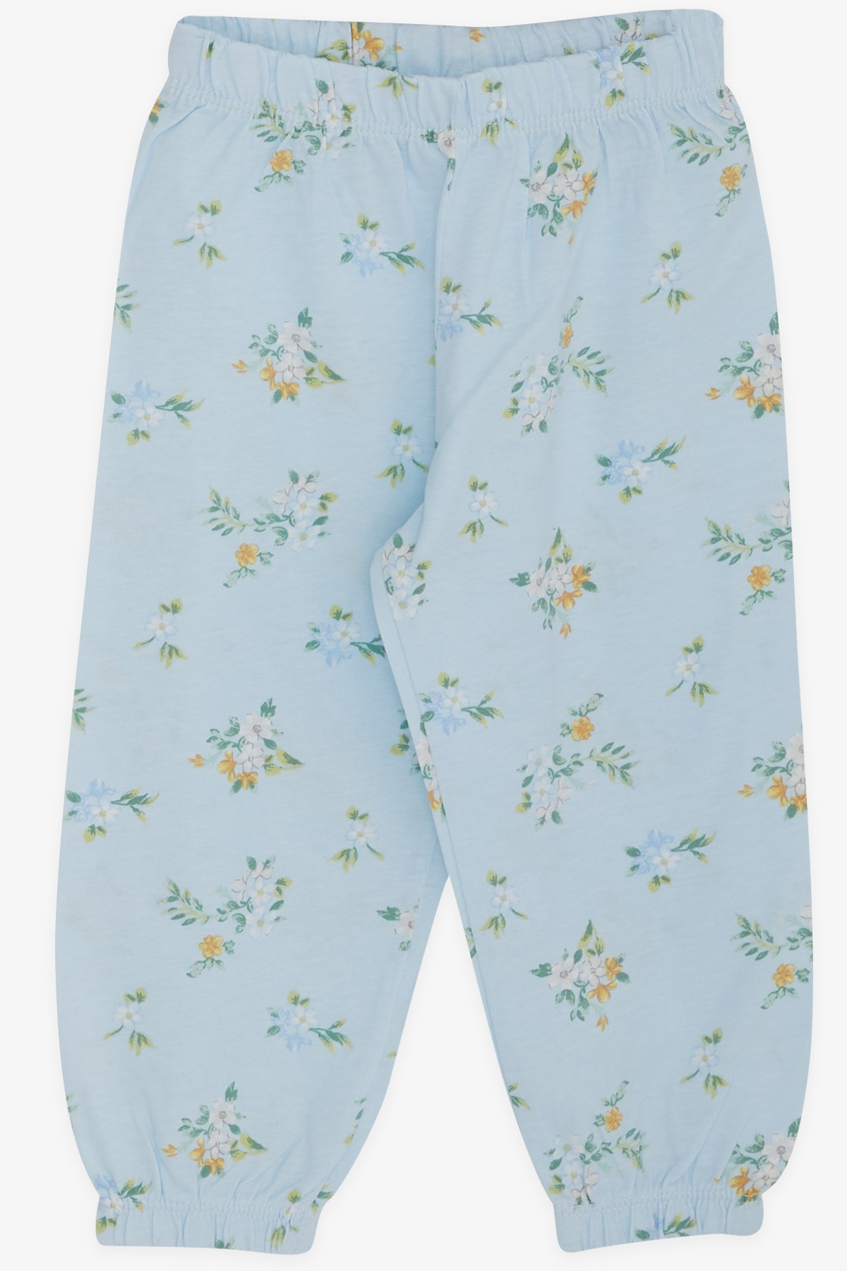 Breeze Kız Bebek Pijama Takımı Çiçek Desenli Bebe Mavisi (9 Ay-1.5 Yaş)