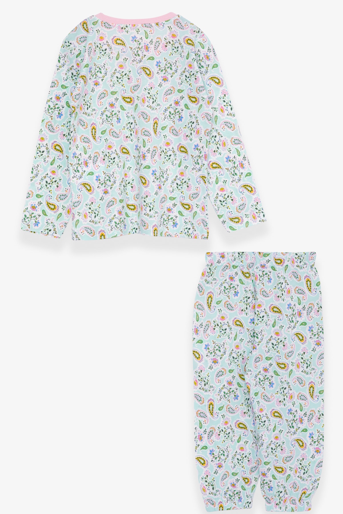 Breeze Kız Bebek Pijama Takımı Çiçek Desenli Açık Mavi (9 Ay-3 Yaş)