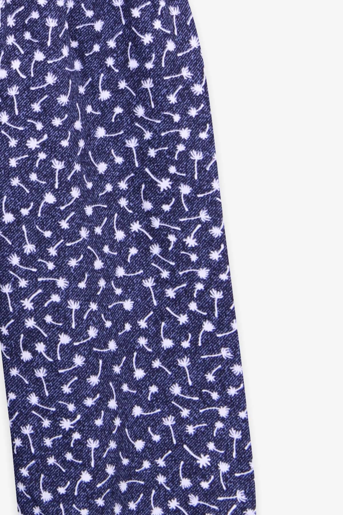 Breeze Kız Bebek Pijama Takımı Çiçek Desenli Koyu Mavi (9 Ay-3 Yaş)