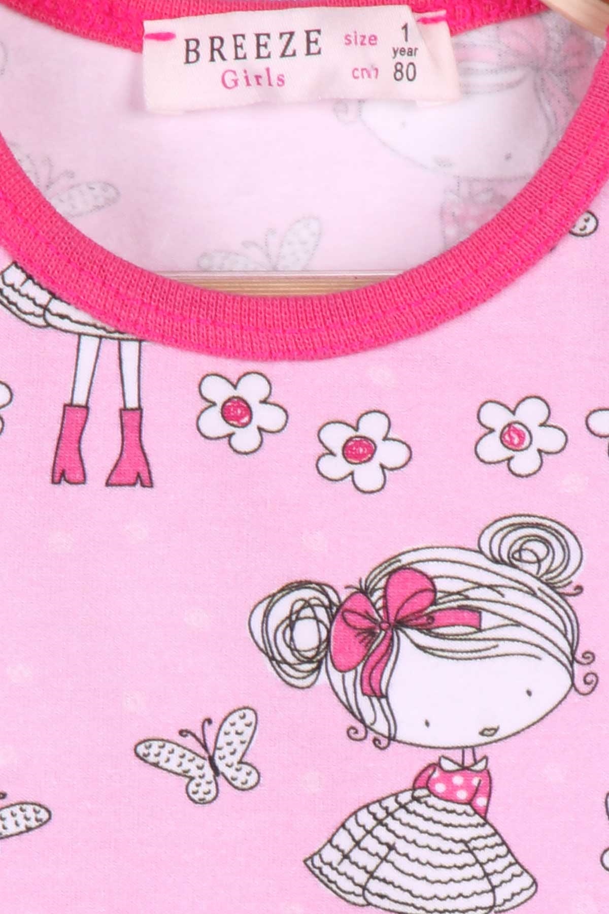 Breeze Kız Bebek Pijama Takımı Çiçekli Pembe (9 Ay-3 Yaş)