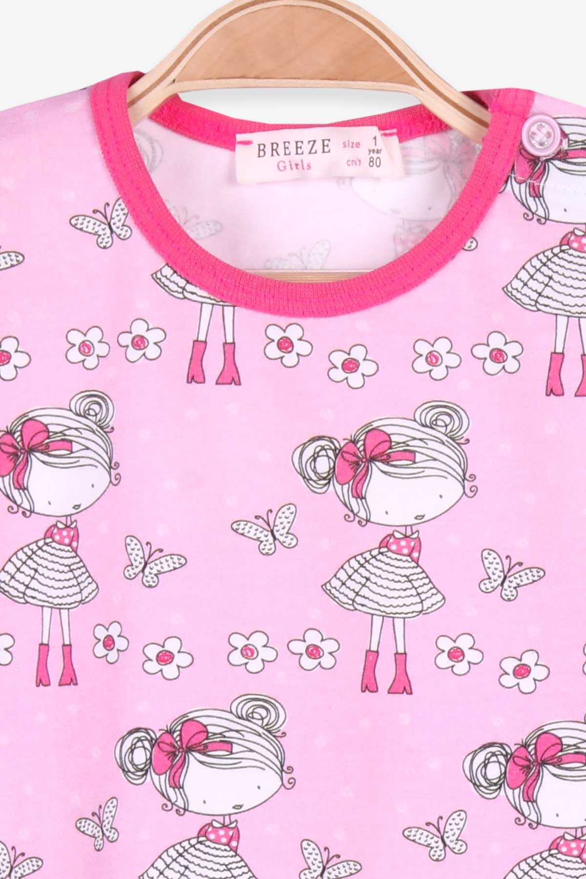 Breeze Kız Bebek Pijama Takımı Çiçekli Pembe (9 Ay-3 Yaş)