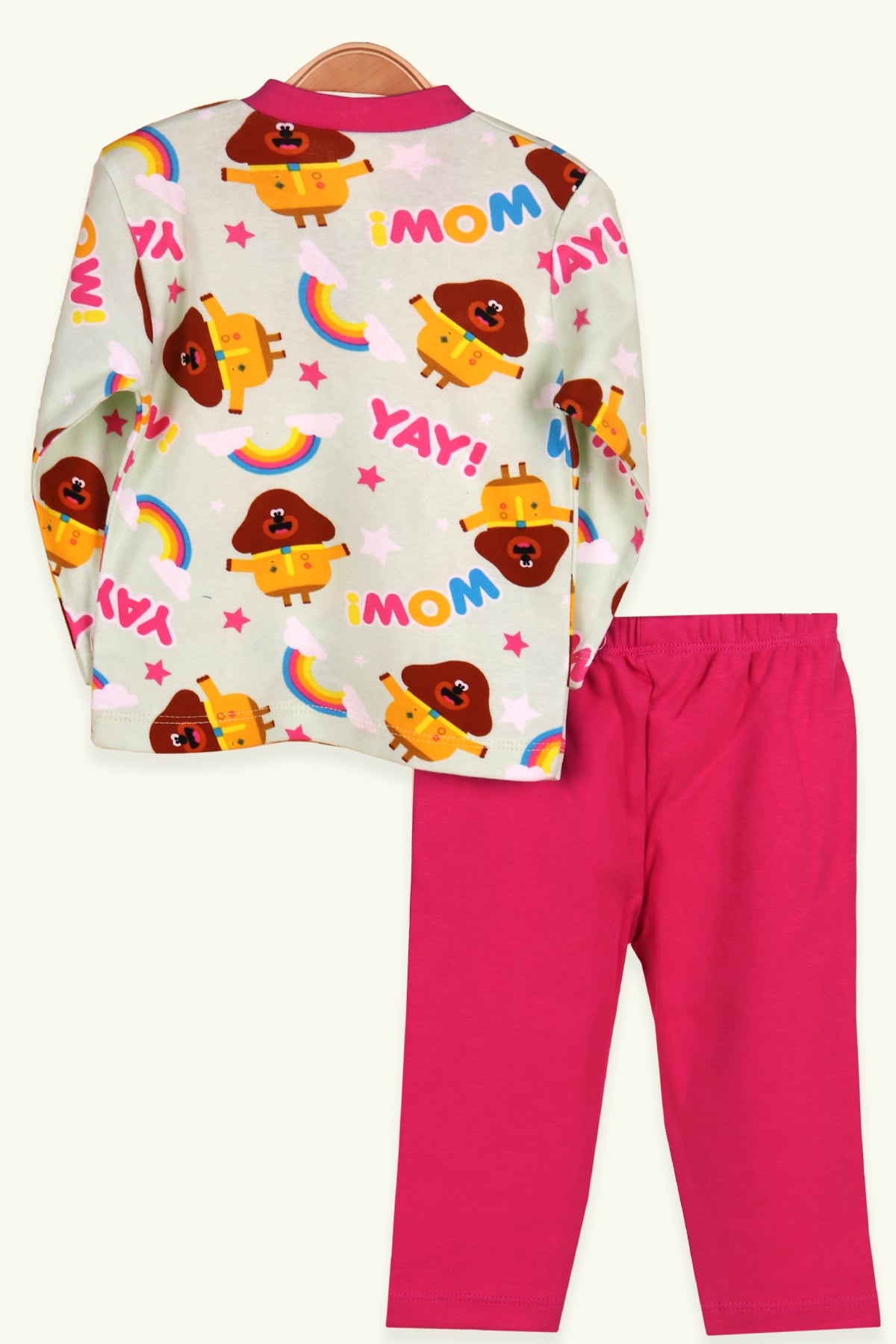 Breeze Kız Bebek Pijama Takımı Çıtçıtlı Desenli Fuşya (3 Ay-9 Ay)