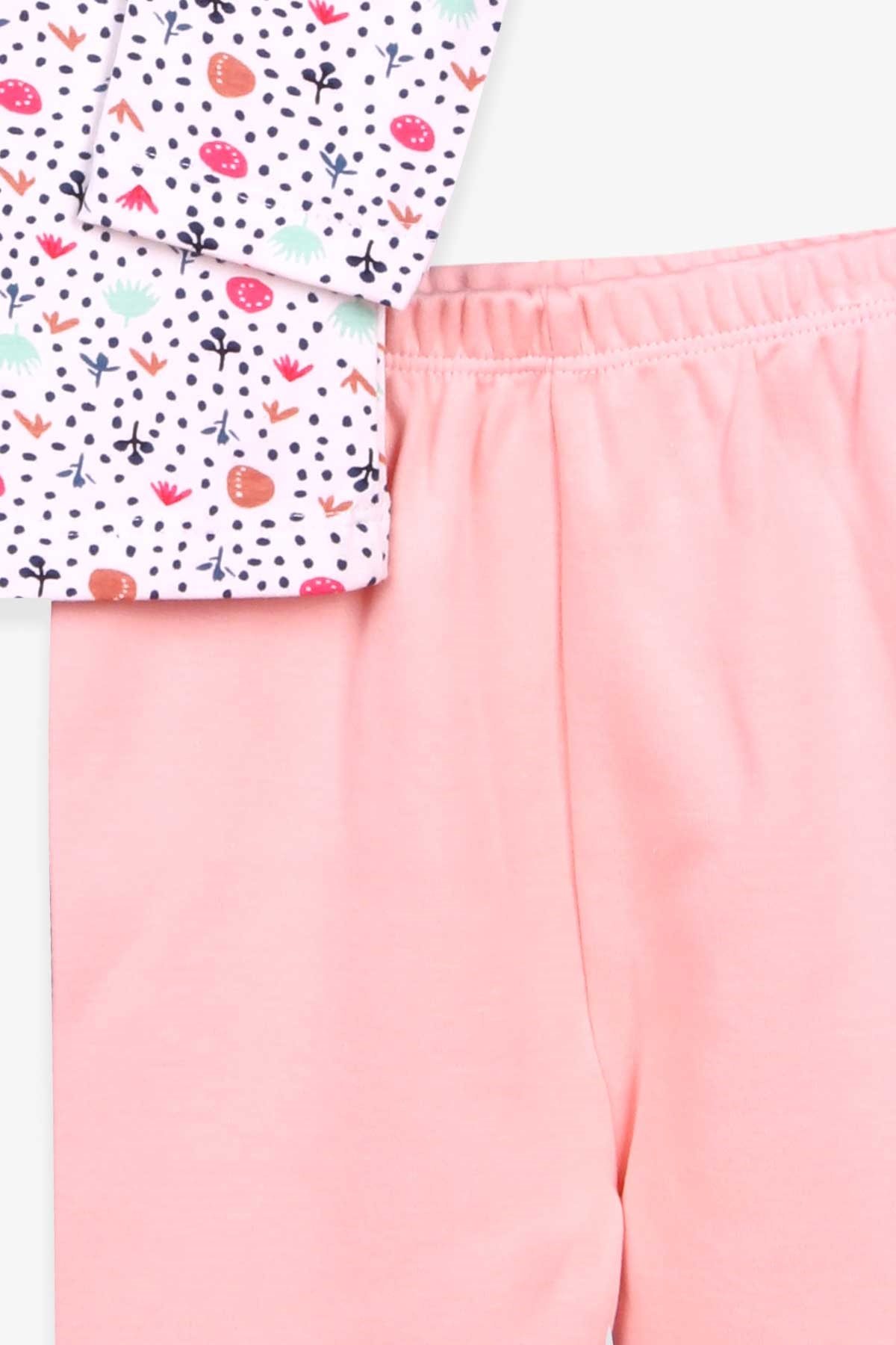Breeze Kız Bebek Pijama Takımı Desenli Ekru (4 Ay-1 Yaş)