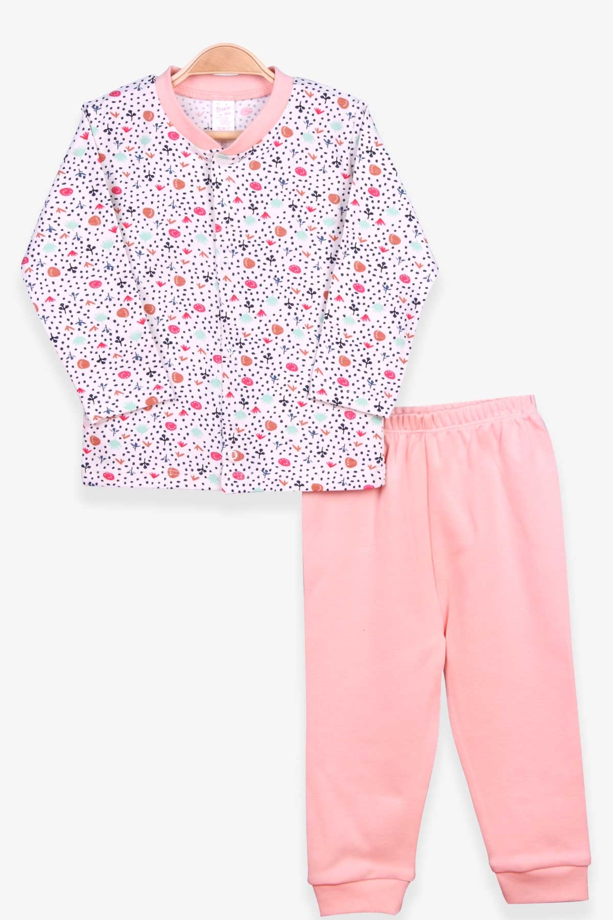 Breeze Kız Bebek Pijama Takımı Desenli Ekru (4 Ay-1 Yaş)