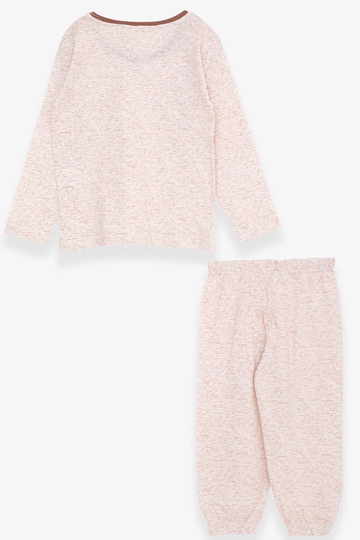 Breeze Kız Bebek Pijama Takımı Desenli Bej Melanj (9 Ay-3 Yaş)