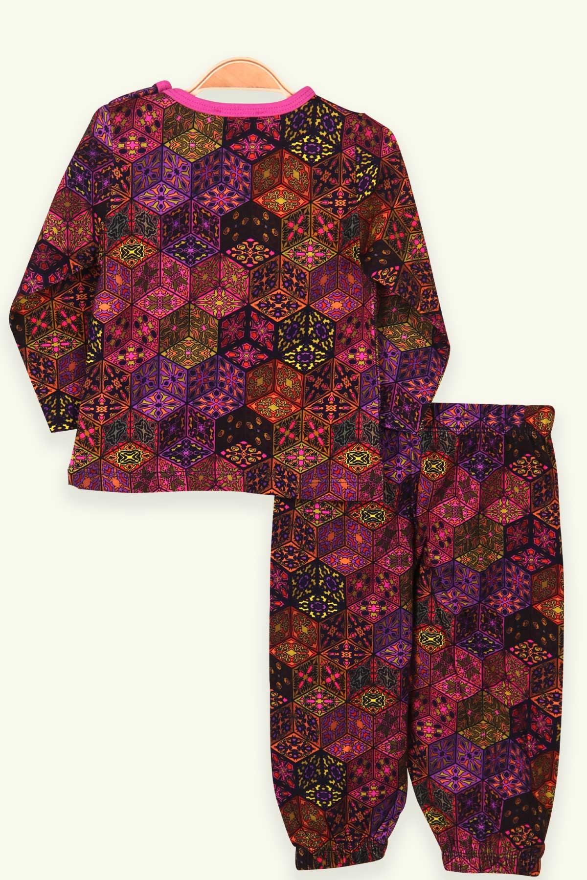 Breeze Kız Bebek Pijama Takımı Etnik Desenli Karışık Renk (9 Ay-3 Yaş)