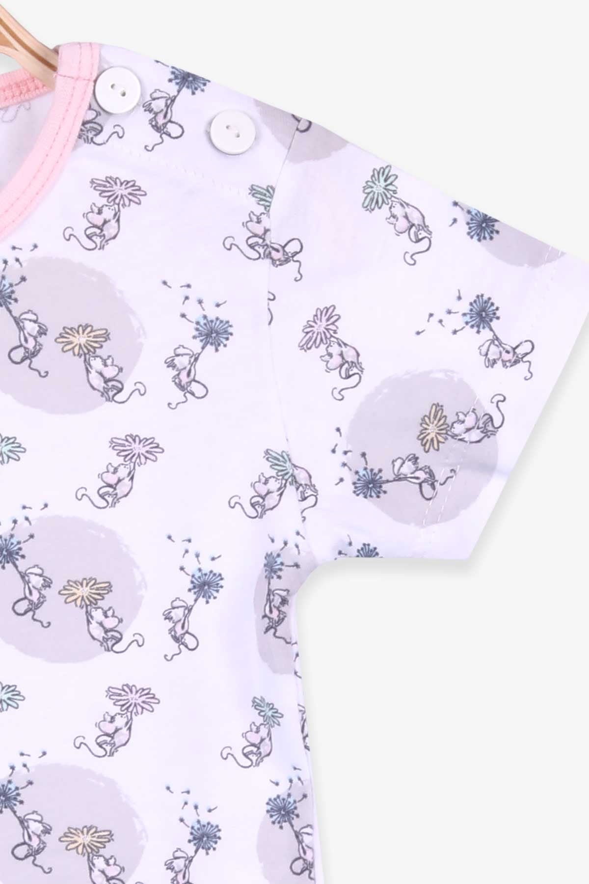 Breeze Kız Bebek Pijama Takımı Fare Desenli Beyaz (9 Ay-3 Yaş)