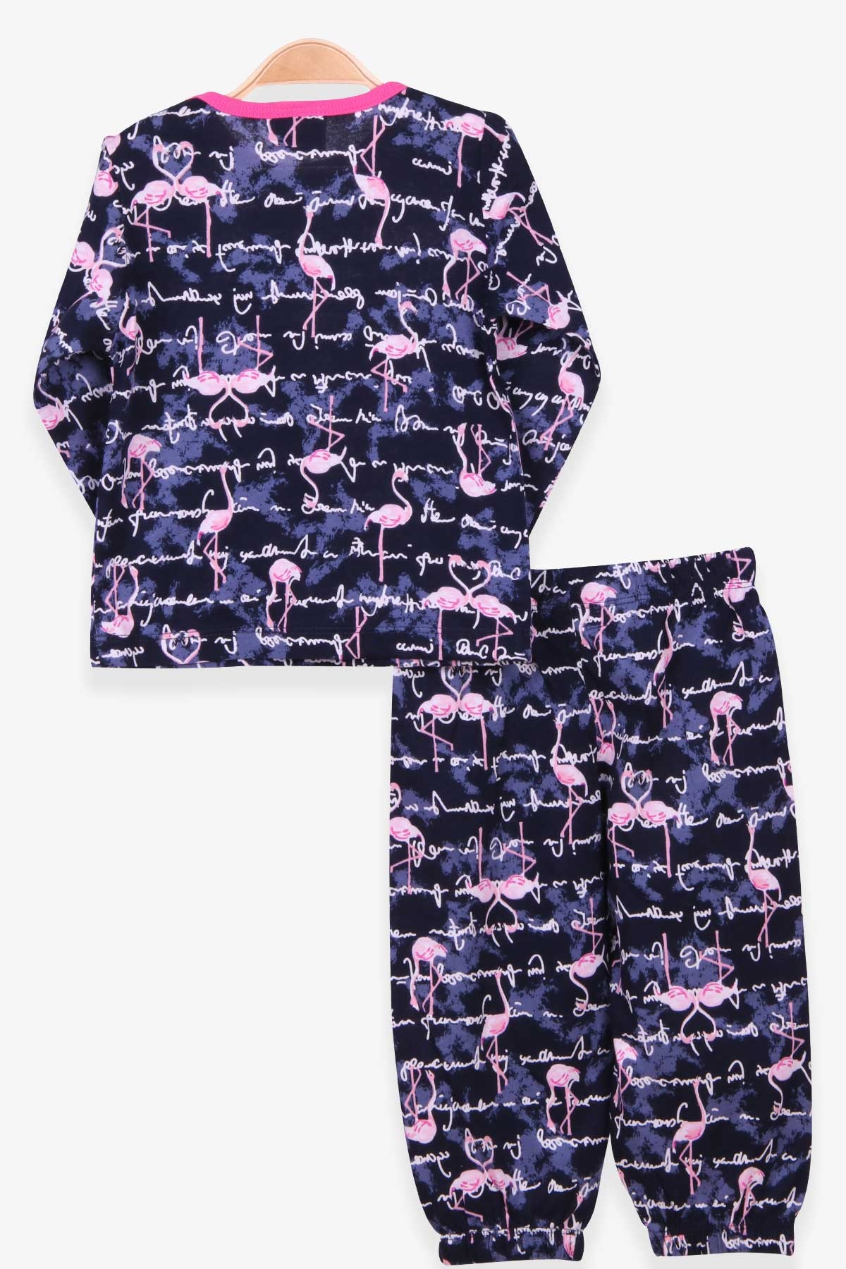 Breeze Kız Bebek Pijama Takımı Flamingo Desenli Lacivert (9 Ay-3 Yaş)