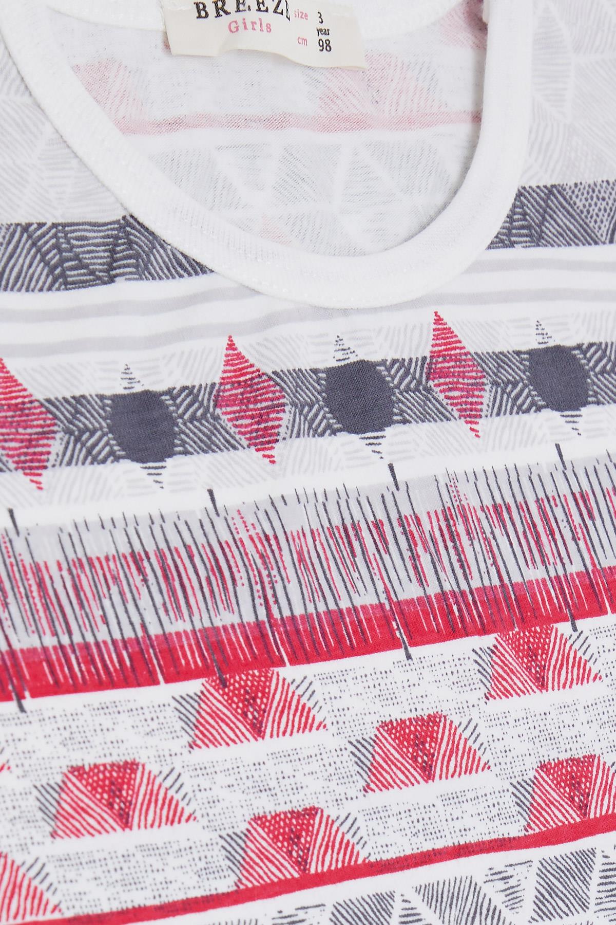 Breeze Kız Bebek Pijama Takımı Geometrik Desenli Karışık Renk (9 Ay-3 Yaş)