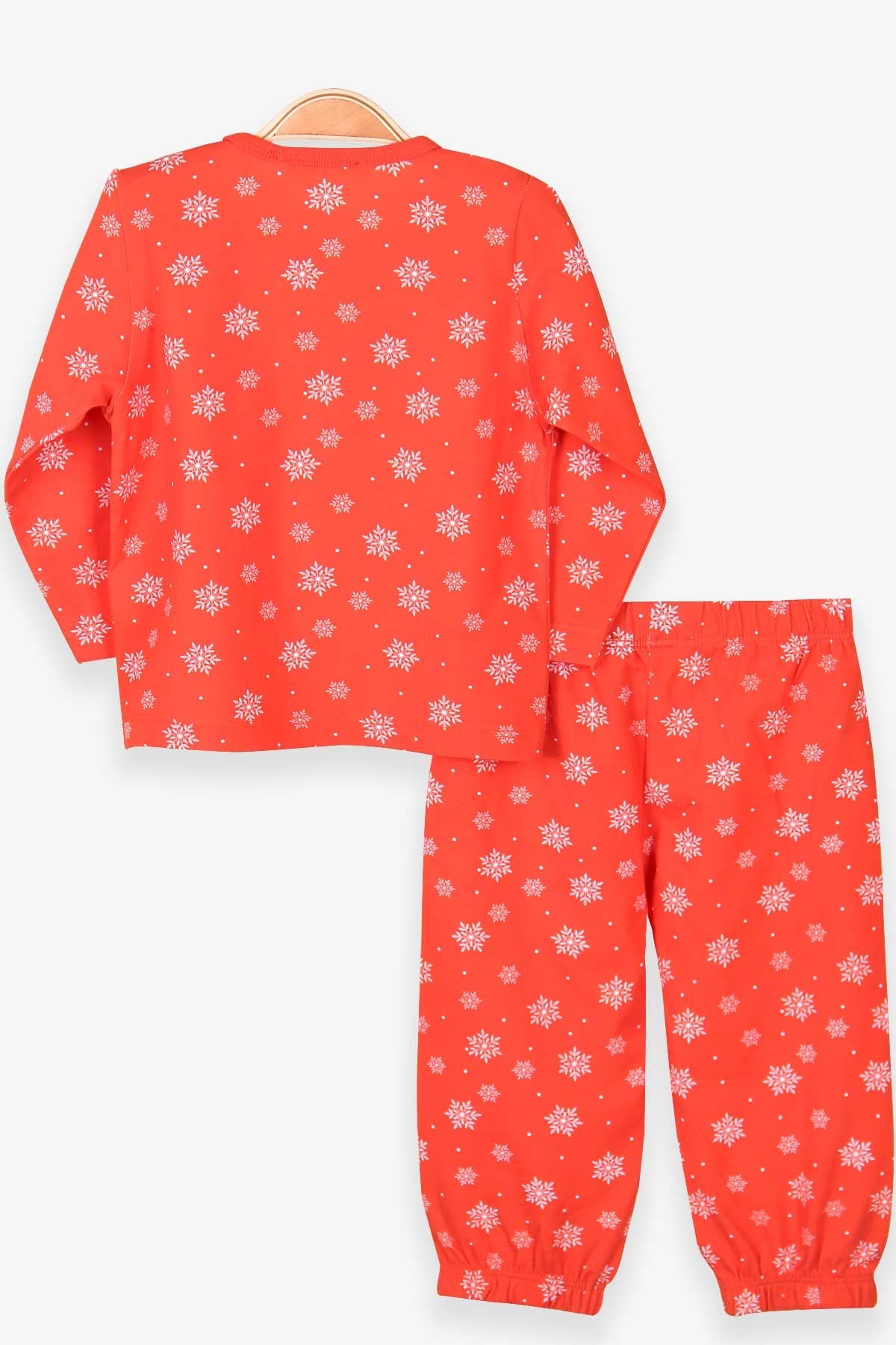 Breeze  Kız Bebek Pijama Takımı Kar Tanesi Desenli Turuncu (9 Ay-1.5 Yaş)