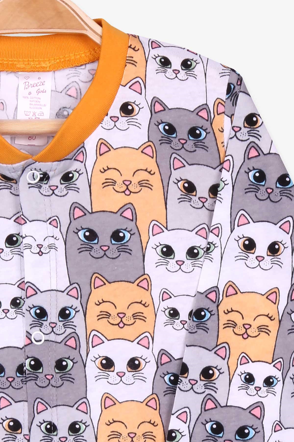 Breeze Kız Bebek Pijama Takımı Kedili Karışık Renk (4 Ay-1 Yaş)