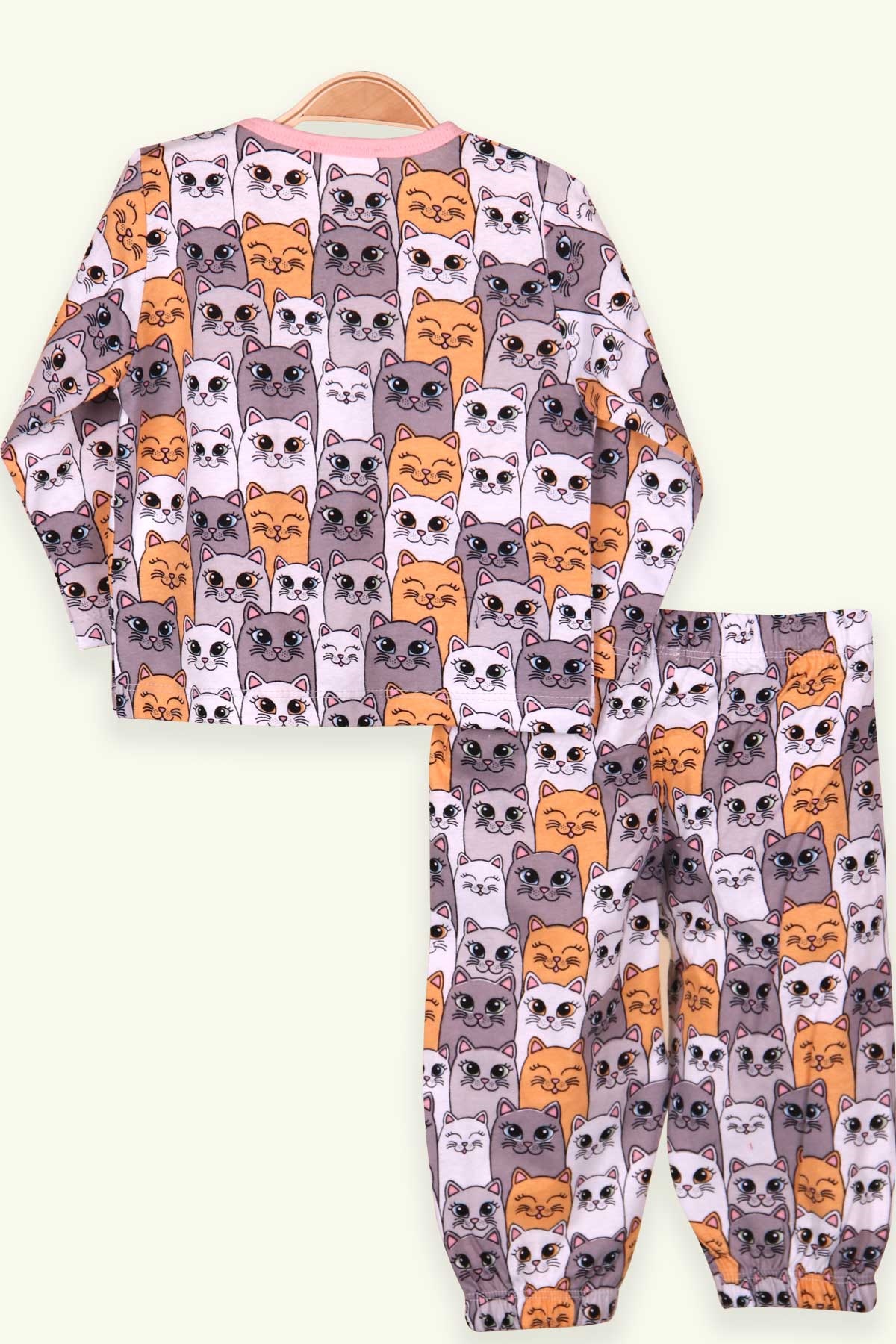 Breeze Kız Bebek Pijama Takımı Kedili Karışık Renk (9 Ay-3 Yaş)