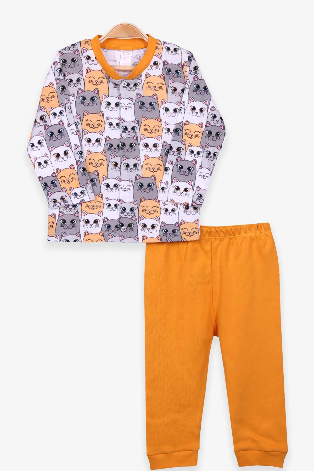 Breeze Kız Bebek Pijama Takımı Kedili Karışık Renk (4 Ay-1 Yaş)