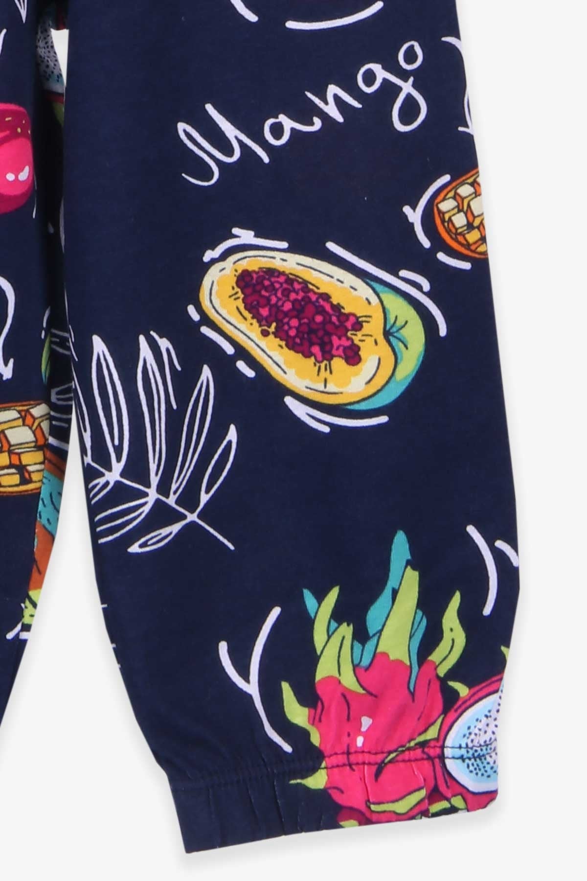 Breeze Kız Bebek Pijama Takımı Mango Desenli Lacivert (9 Ay-3 Yaş)
