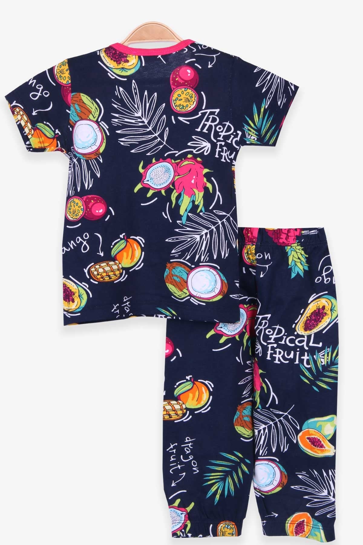 Breeze Kız Bebek Pijama Takımı Mango Desenli Lacivert (9 Ay-3 Yaş)