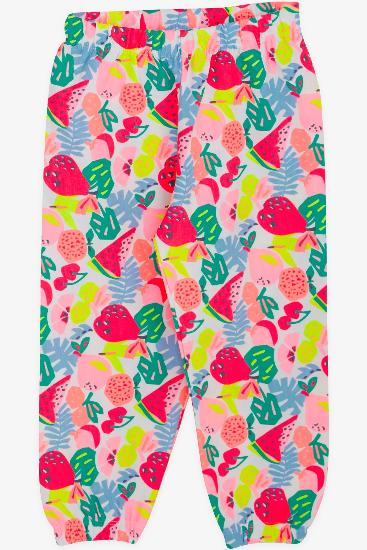 Breeze Kız Bebek Pijama Takımı Meyve Desenli Neon Pembe (9 Ay-3 Yaş)