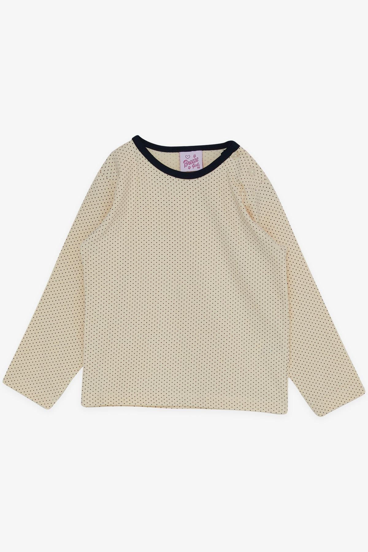 Breeze Kız Bebek Pijama Takımı Minik Puantiye Desenli Krem (9 Ay-3 Yaş)
