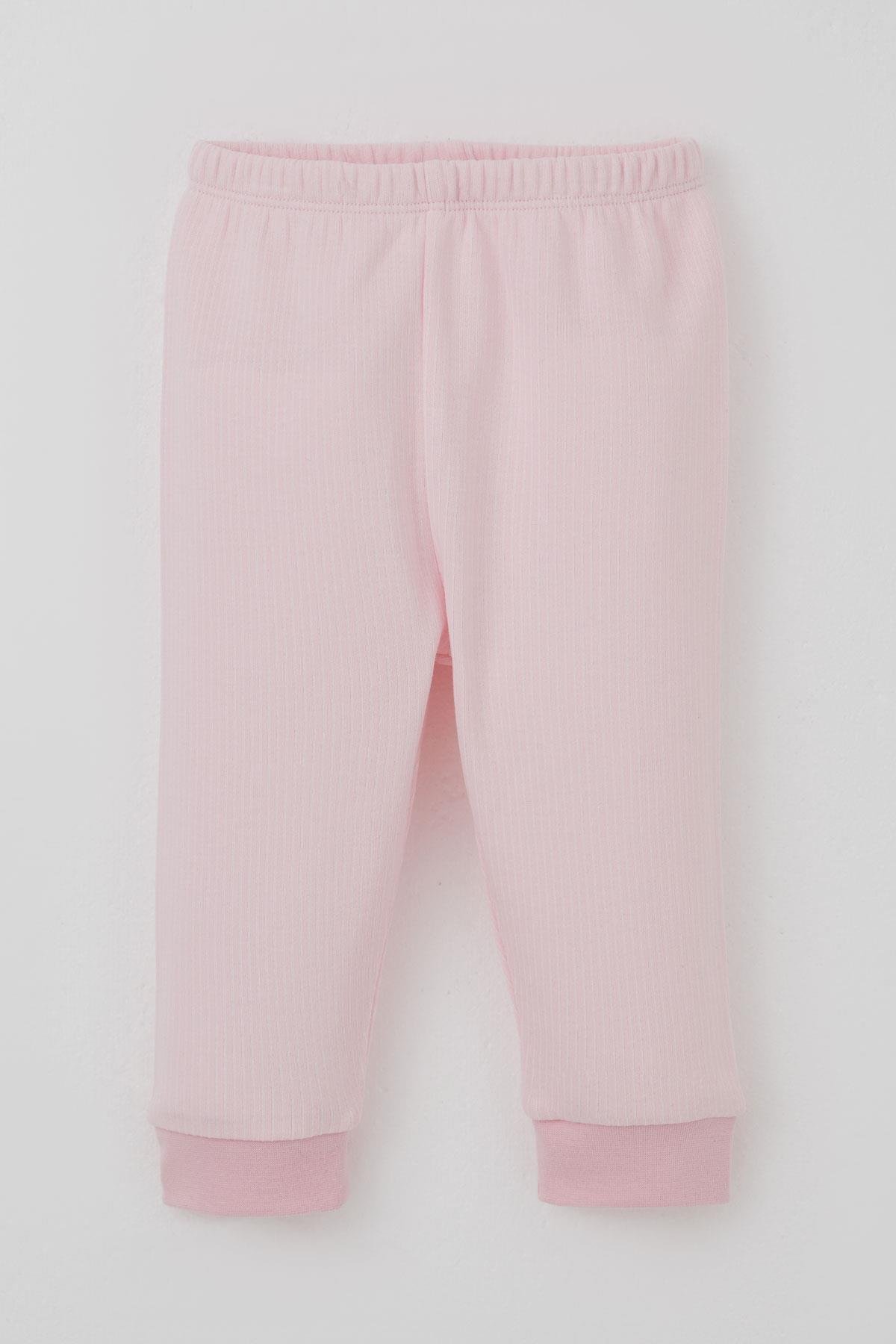 Breeze Kız Bebek Pijama Takımı Omuzdan Patlı Sevimli Minik Tavşancık Armalı Pembe (4 Ay-1 Yaş)