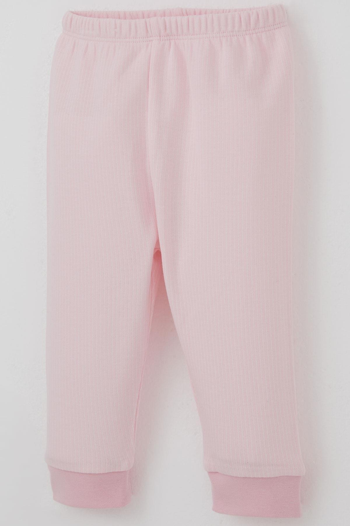 Breeze Kız Bebek Pijama Takımı Omuzdan Patlı Sevimli Minik Tavşancık Armalı Pembe (4 Ay-1 Yaş)