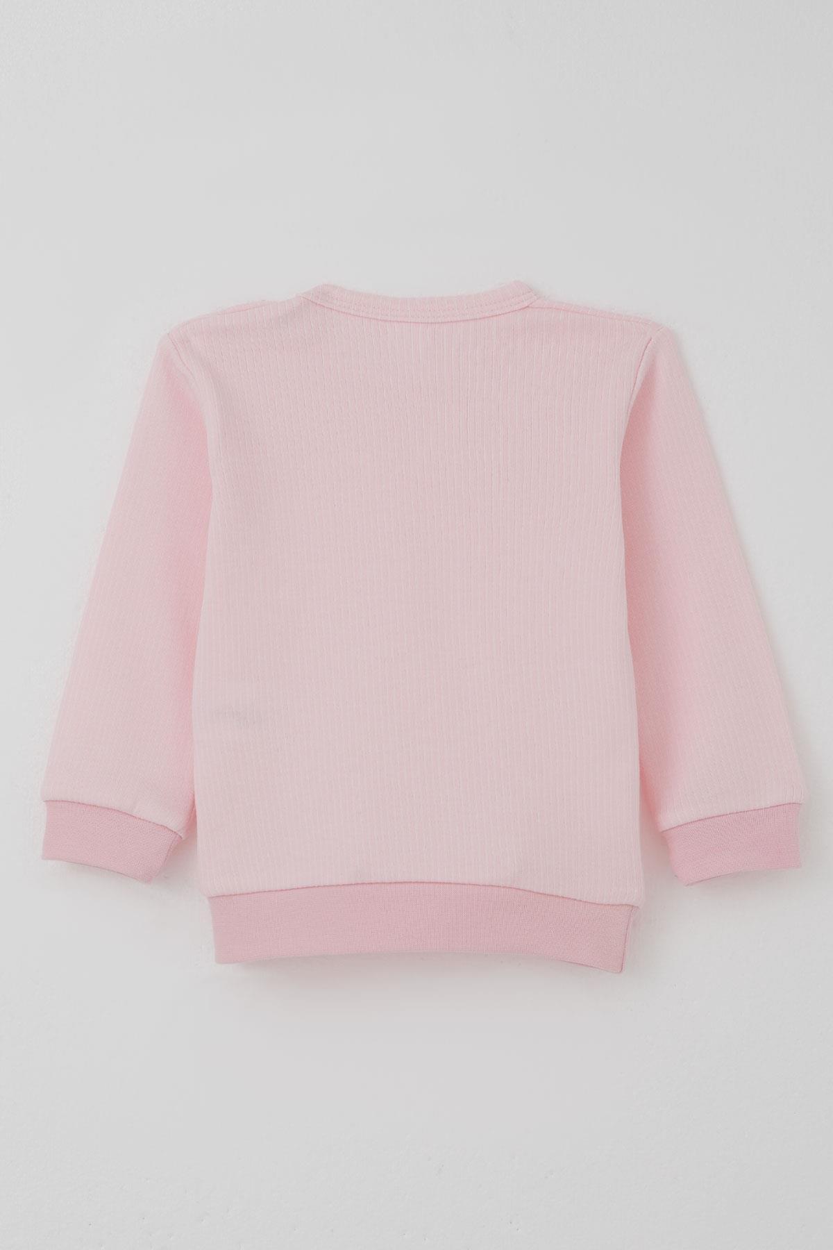 Breeze Kız Bebek Pijama Takımı Omuzdan Patlı Sevimli Minik Tavşancık Armalı Pembe (4 Ay-1 Yaş)