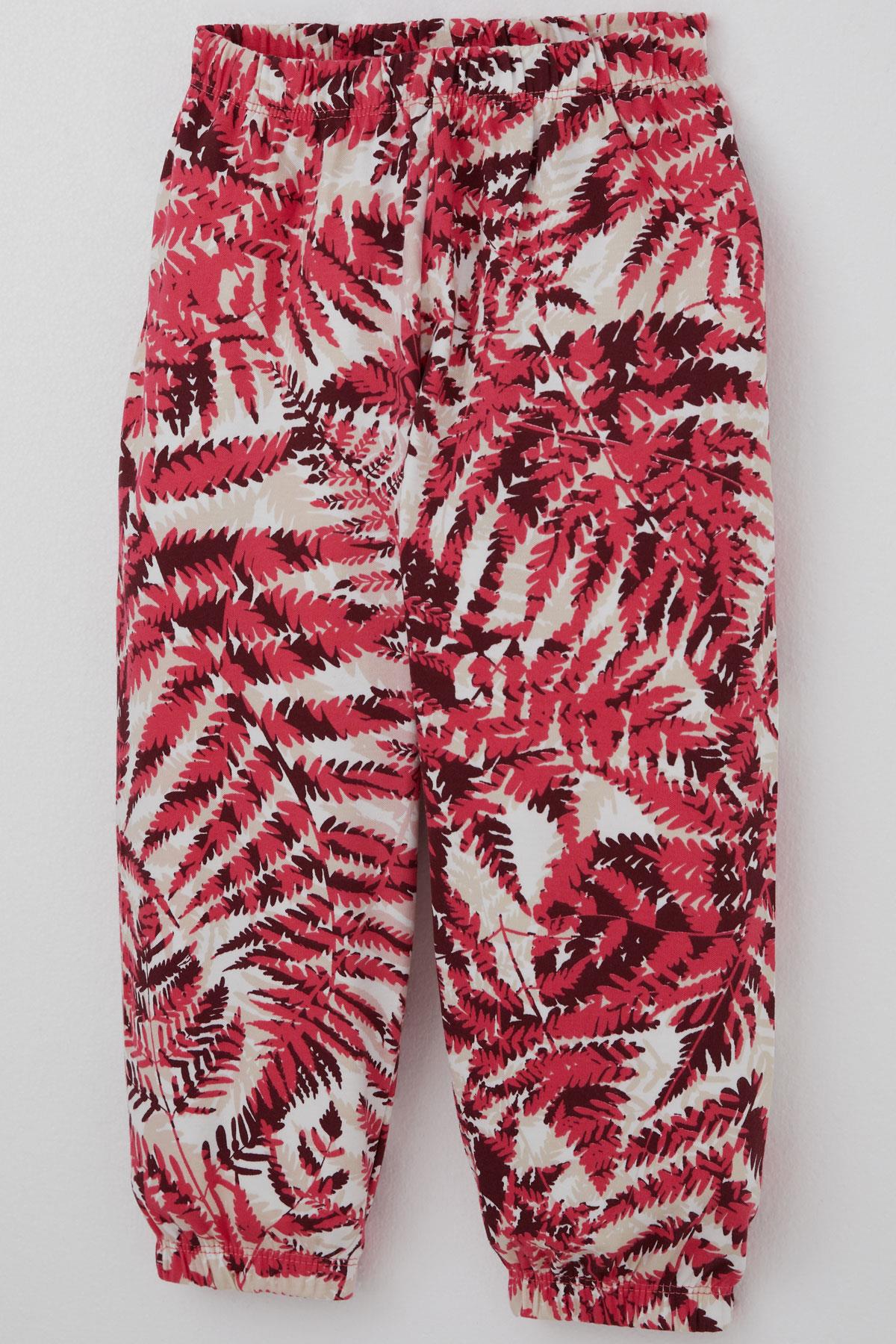 Breeze Kız Bebek Pijama Takımı Orman Temalı Yaprak Desenli Vişne Çürüğü (9 Ay-3 Yaş)