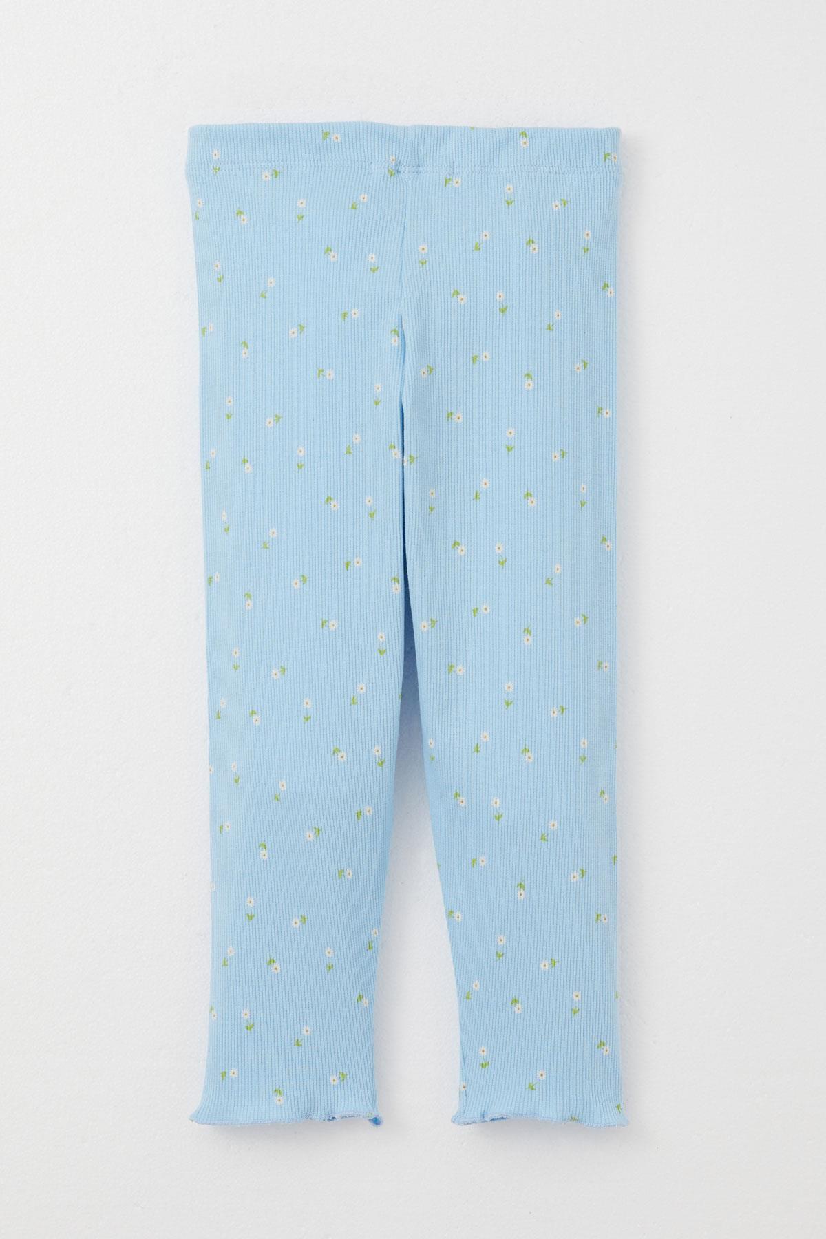 Breeze Kız Bebek Pijama Takımı Papatya Desenli Açık Mavi (9 Ay-3 Yaş)