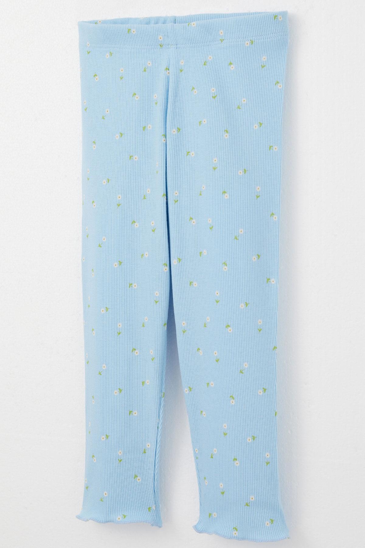 Breeze Kız Bebek Pijama Takımı Papatya Desenli Açık Mavi (9 Ay-3 Yaş)