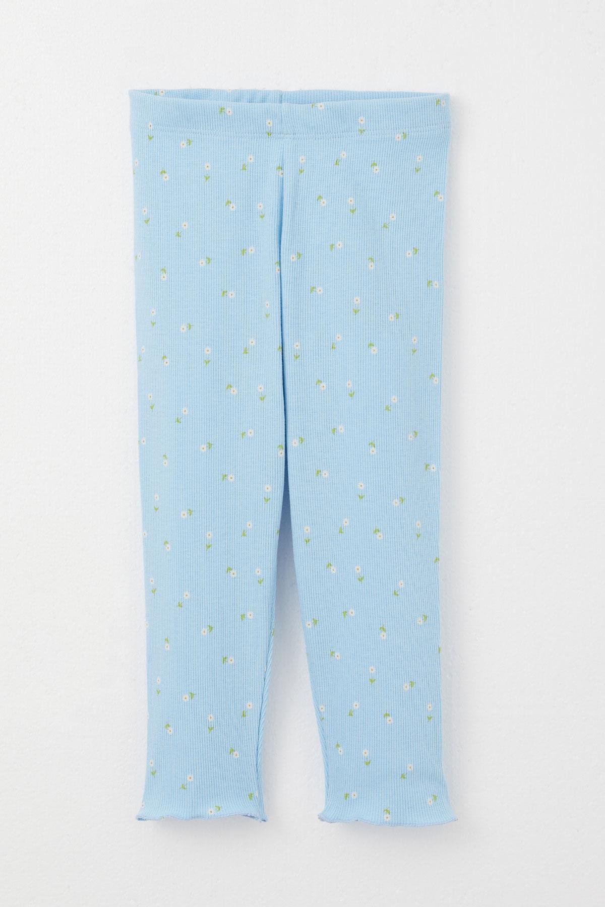 Breeze Kız Bebek Pijama Takımı Papatya Desenli Açık Mavi (9 Ay-3 Yaş)