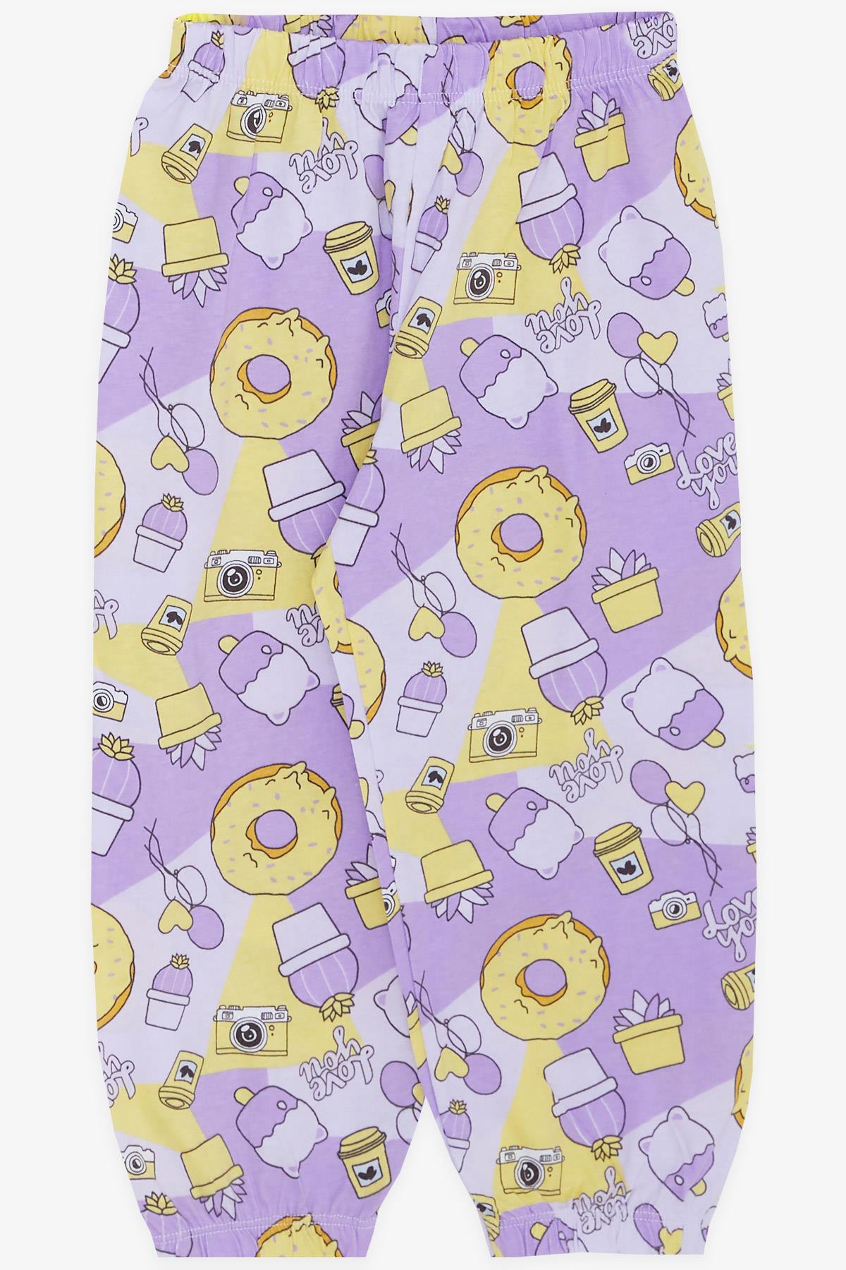 Breeze Kız Bebek Pijama Takımı Parti Temalı Lila (9 Ay-3 Yaş)