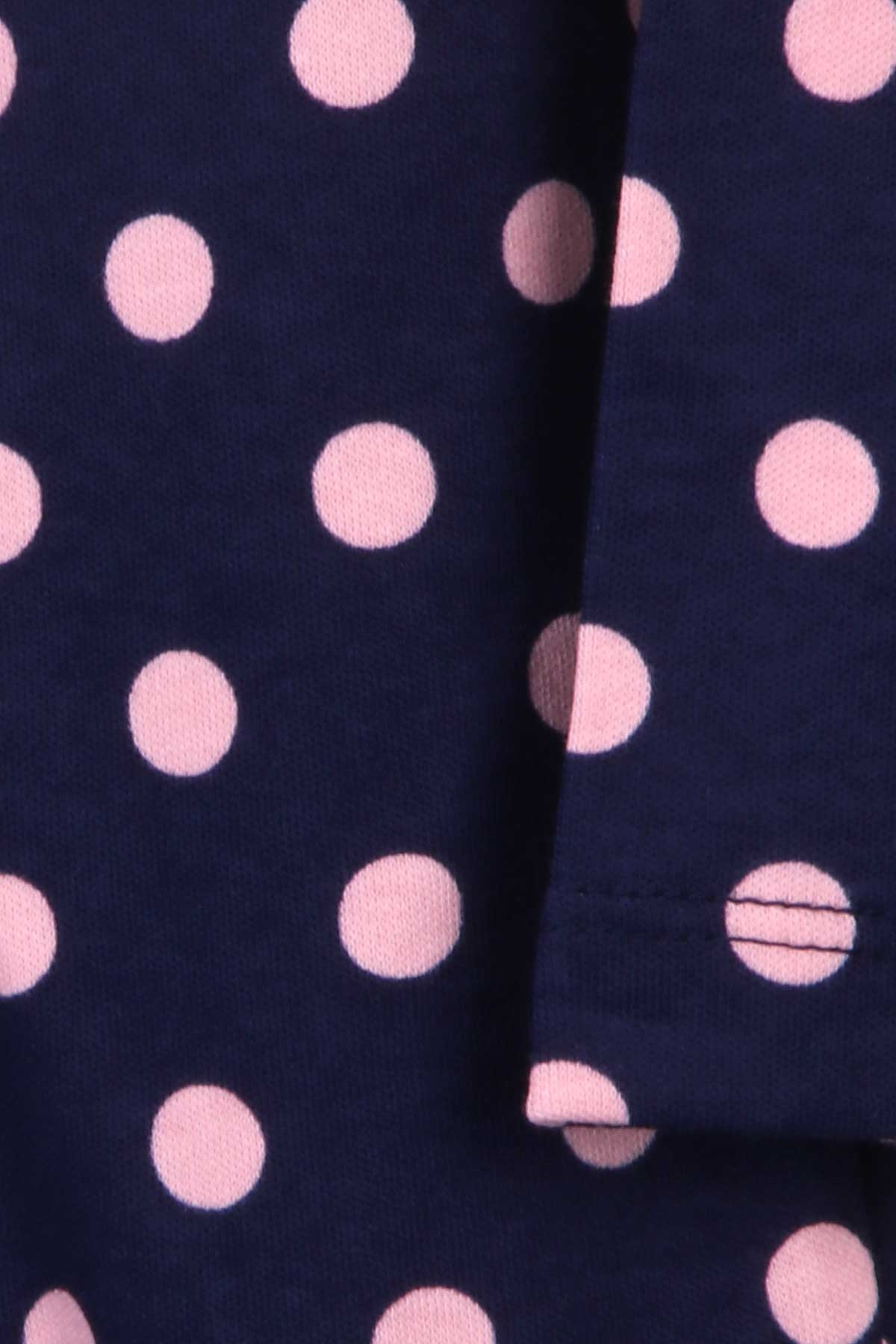 Breeze Kız Bebek Pijama Takımı Puantiyeli Lacivert (4 Ay-1 Yaş)