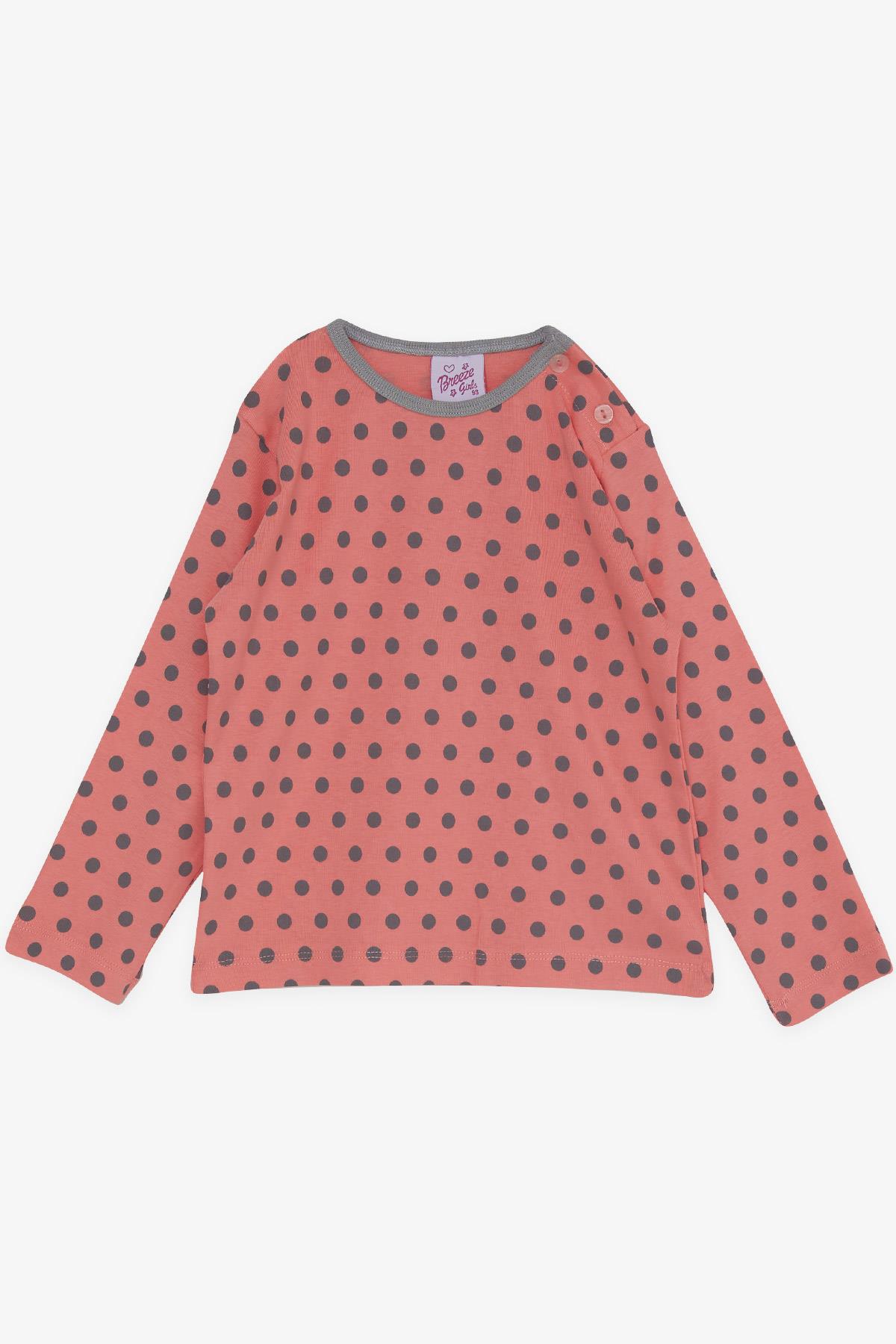 Breeze Kız Bebek Pijama Takımı Puantiye Desenli Mercan (9 Ay-3 Yaş)