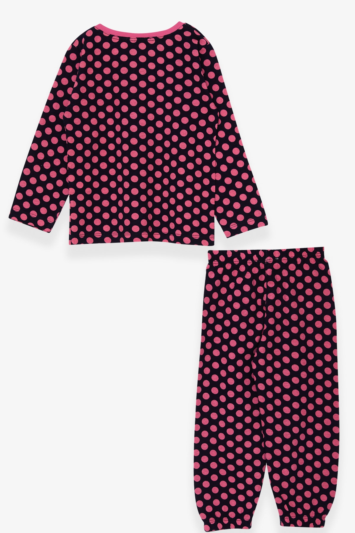 Breeze Kız Bebek Pijama Takımı Puantiye Desenli Lacivert (9 Ay-3 Yaş)