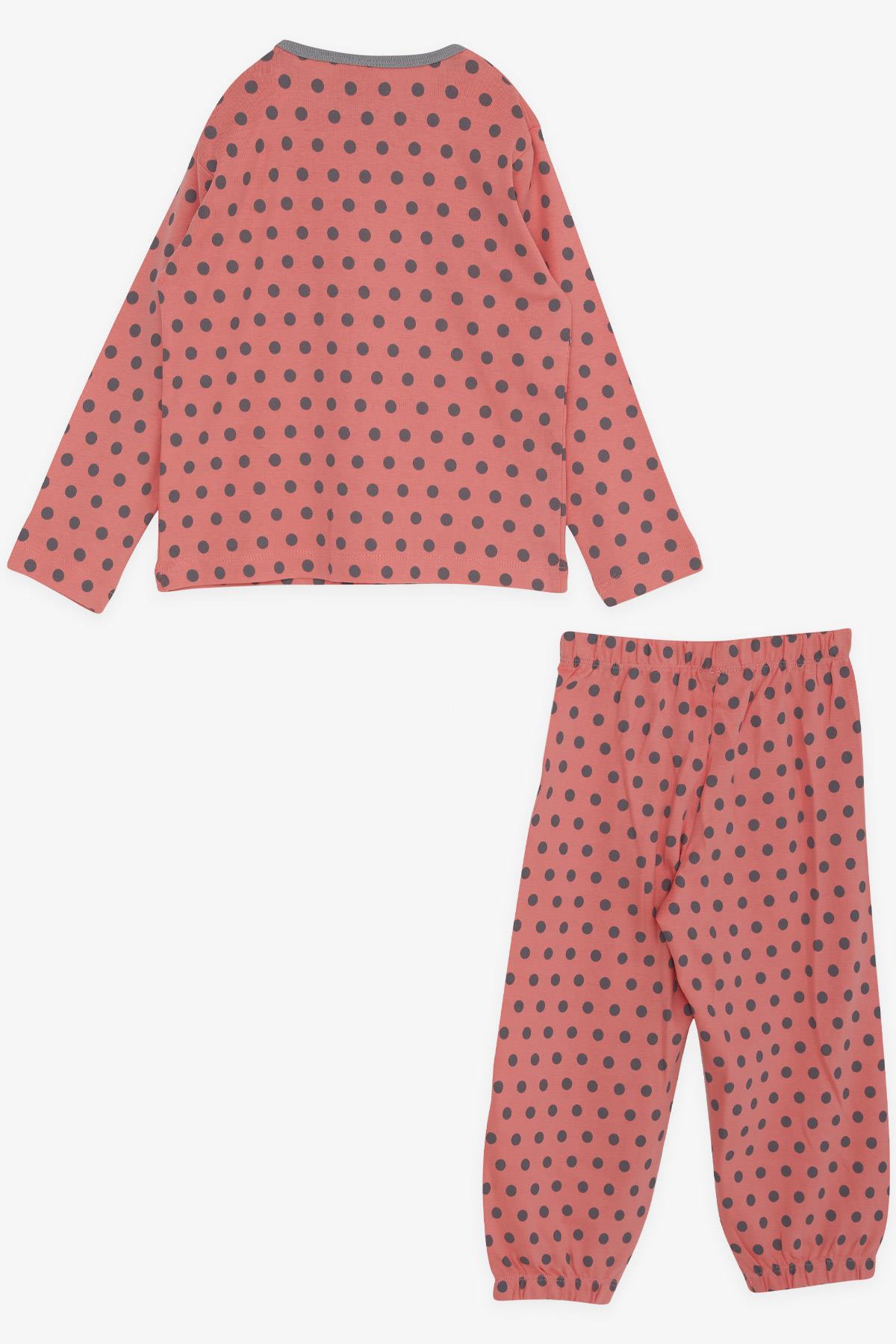 Breeze Kız Bebek Pijama Takımı Puantiye Desenli Mercan (9 Ay-3 Yaş)