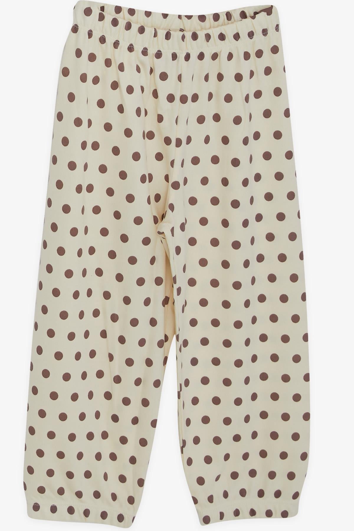 Breeze Kız Bebek Pijama Takımı Puantiye Desenli Krem (9 Ay-3 Yaş)