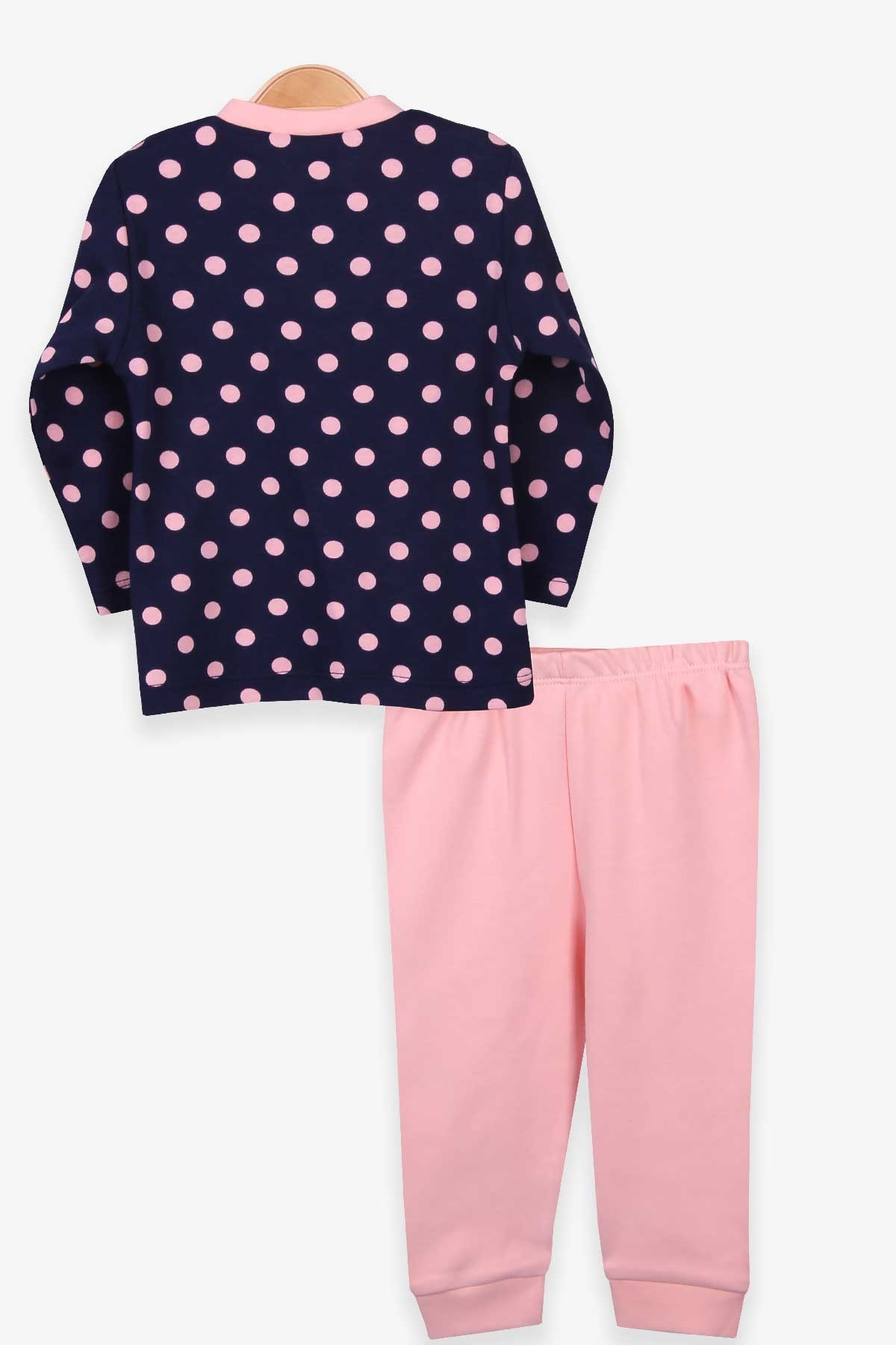 Breeze Kız Bebek Pijama Takımı Puantiyeli Lacivert (4 Ay-1 Yaş)