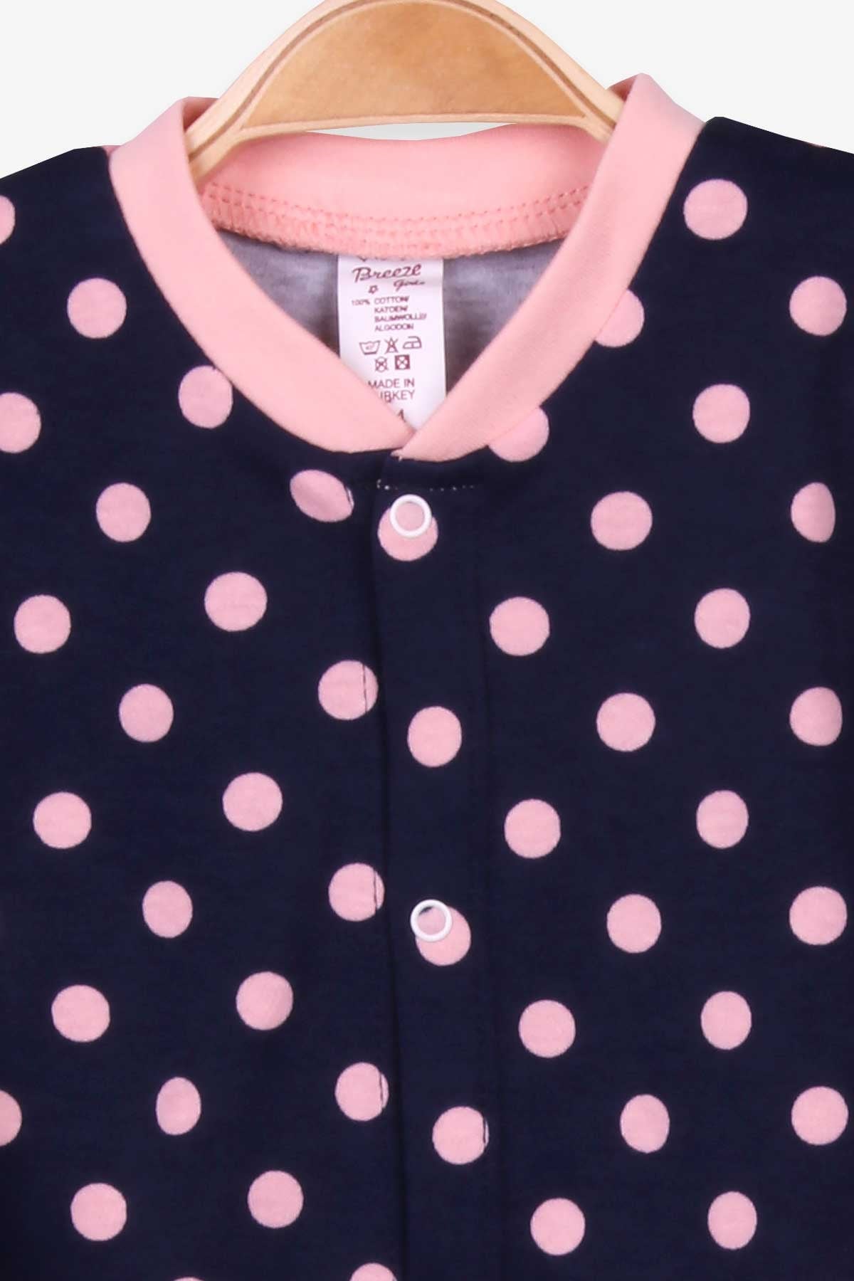 Breeze Kız Bebek Pijama Takımı Puantiyeli Lacivert (4 Ay-1 Yaş)