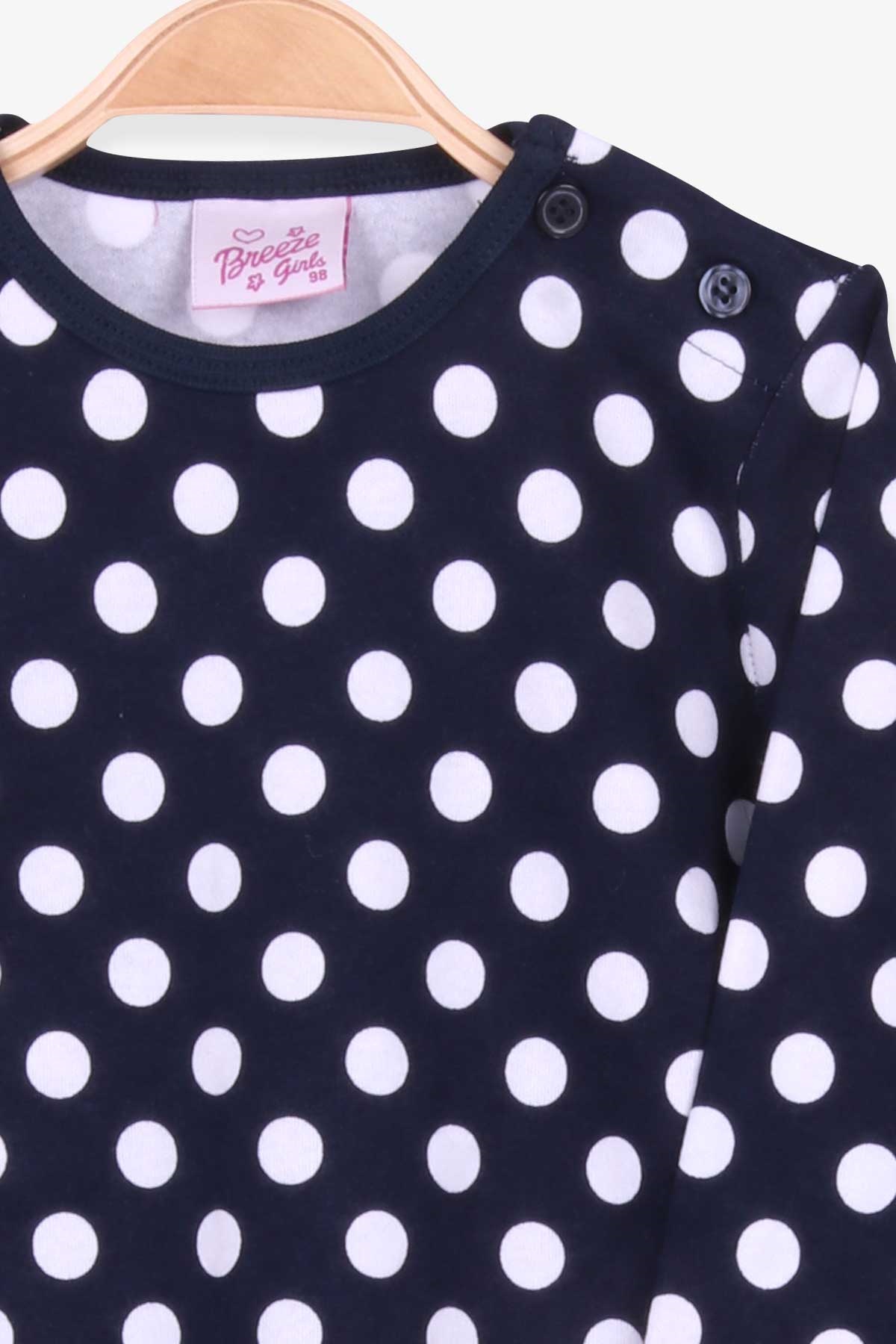 Breeze Kız Bebek Pijama Takımı Puantiye Desenli Lacivert (9 Ay-3 Yaş)