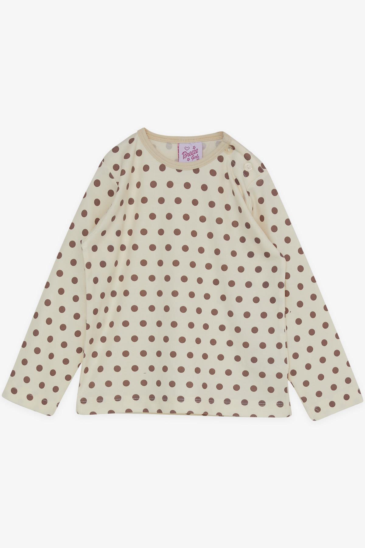 Breeze Kız Bebek Pijama Takımı Puantiye Desenli Krem (9 Ay-3 Yaş)
