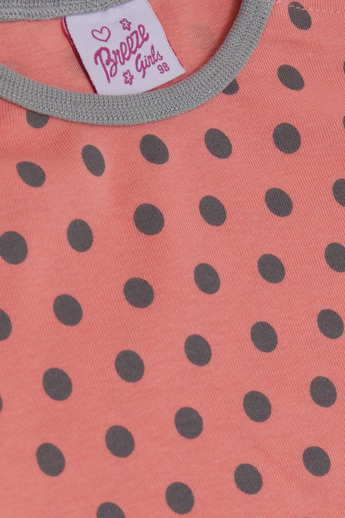 Breeze Kız Bebek Pijama Takımı Puantiye Desenli Mercan (9 Ay-3 Yaş)