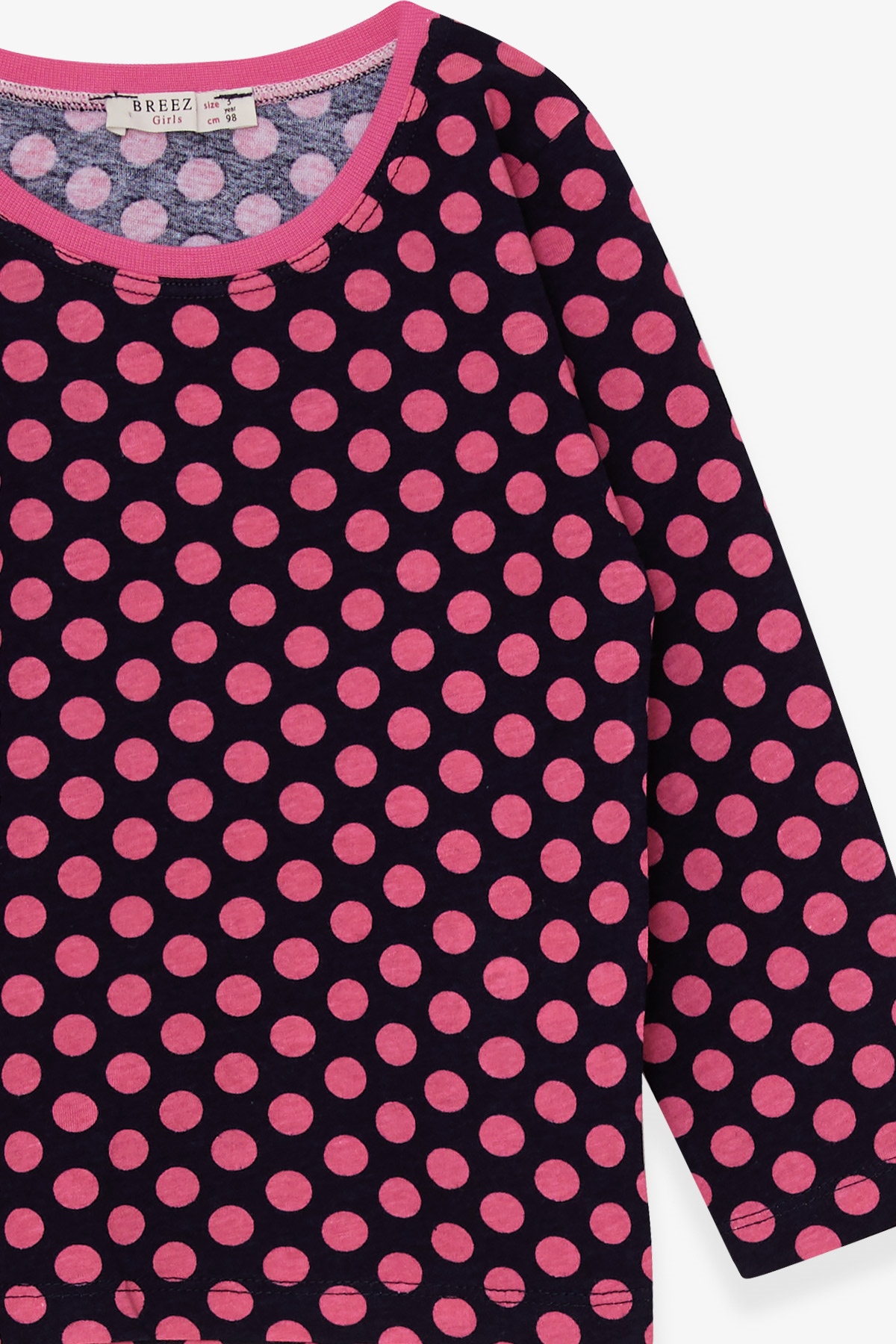 Breeze Kız Bebek Pijama Takımı Puantiye Desenli Lacivert (9 Ay-3 Yaş)