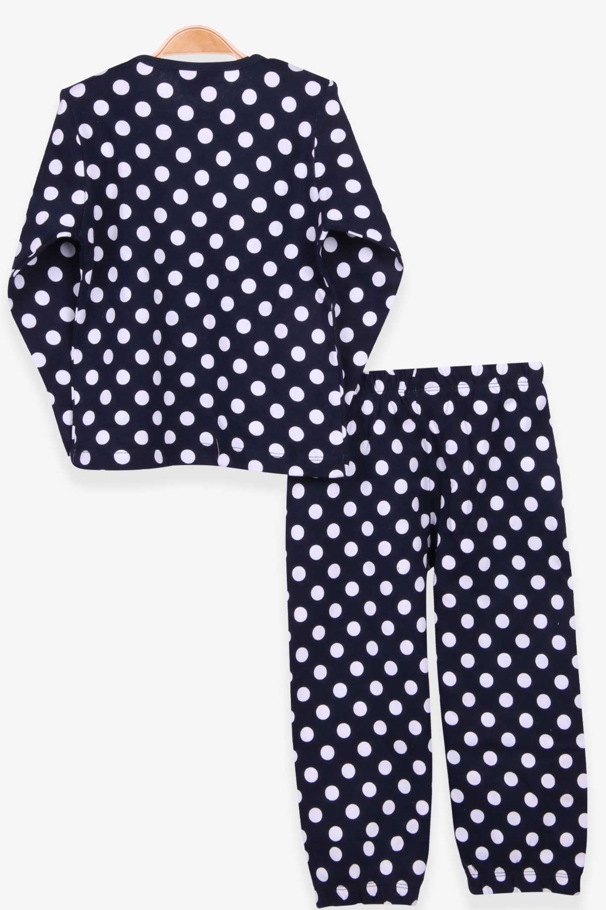 Breeze Kız Bebek Pijama Takımı Puantiye Desenli Lacivert (9 Ay-3 Yaş)