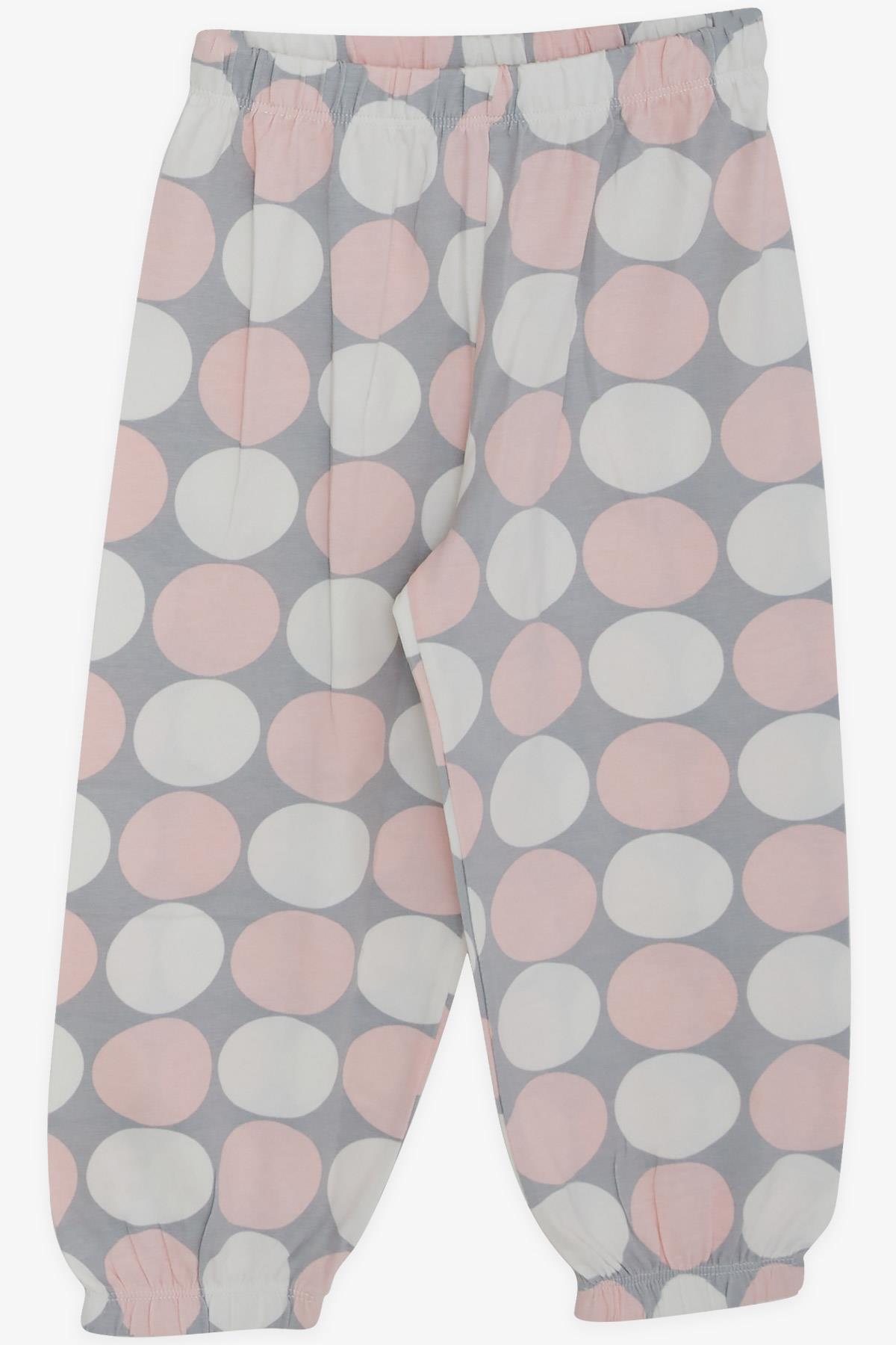 Breeze Kız Bebek Pijama Takımı Renkli Puan Desenli Gri (9 Ay-3 Yaş)