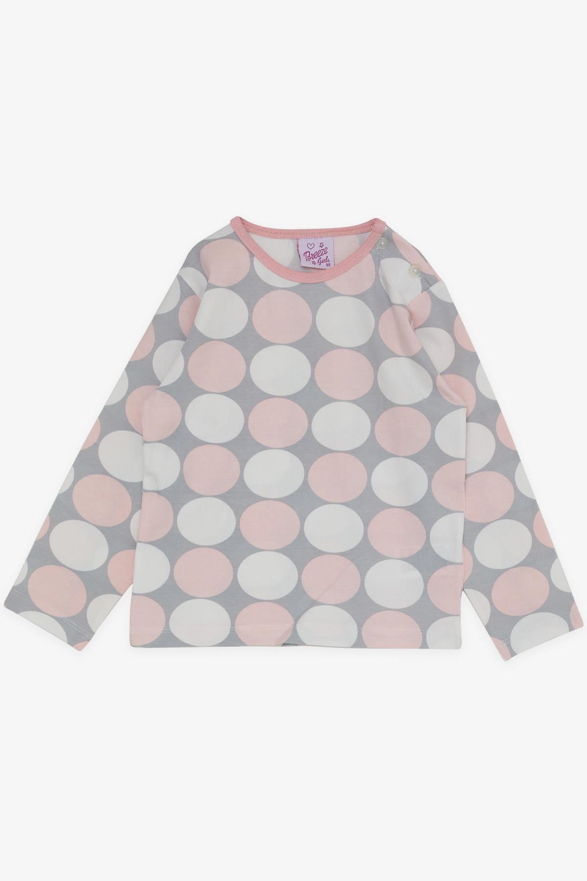 Breeze Kız Bebek Pijama Takımı Renkli Puan Desenli Gri (9 Ay-3 Yaş)