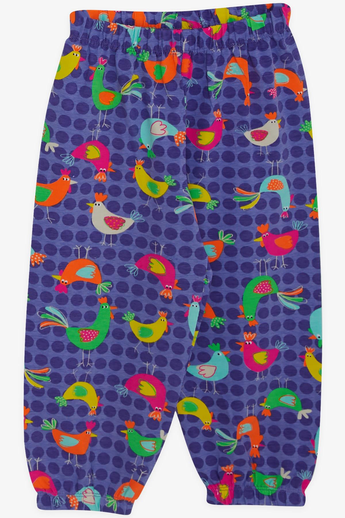 Breeze Kız Bebek Pijama Takımı Renkli Sevimli Horozcuk Desenli Mor (9 Ay-3 Yaş)