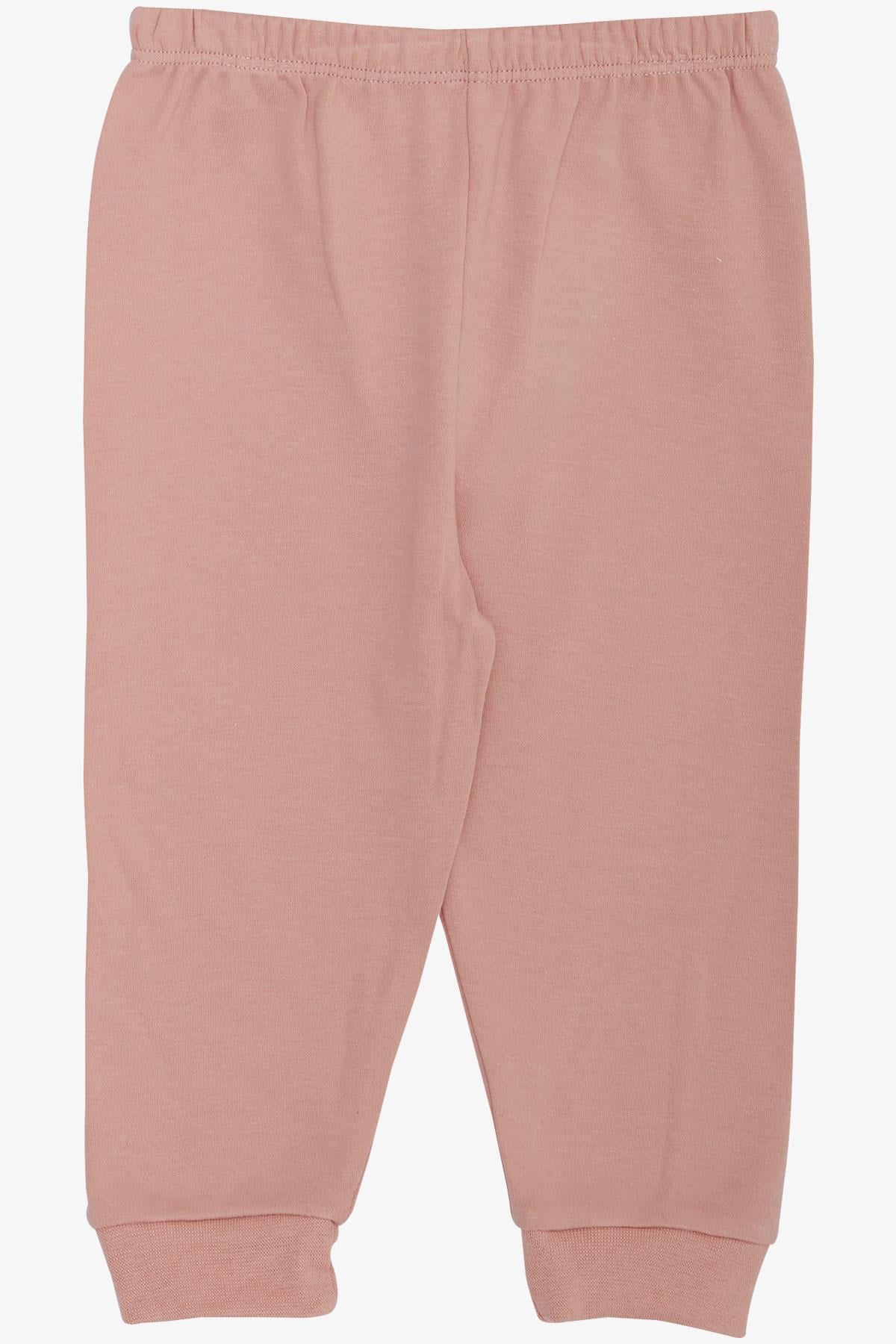 Breeze Kız Bebek Pijama Takımı Renkli Gökkuşağı Desenli Bej  (4 Ay-1 Yaş)